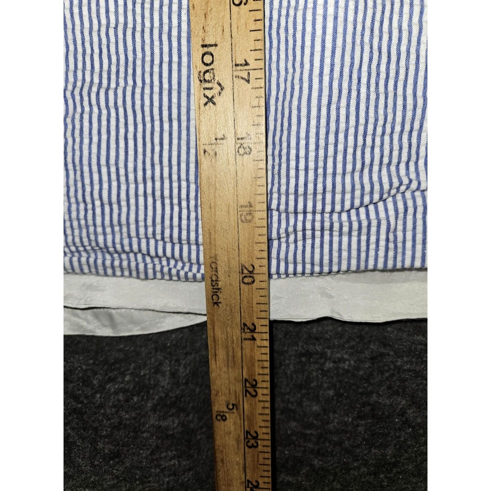 Brooks Brothers Brooks Brothers Skirt Womens 16 Blue Striped Knee Length Lined Pencil Seersucker Size 38" / US 16 / IT 52 - 5 Thumbnail