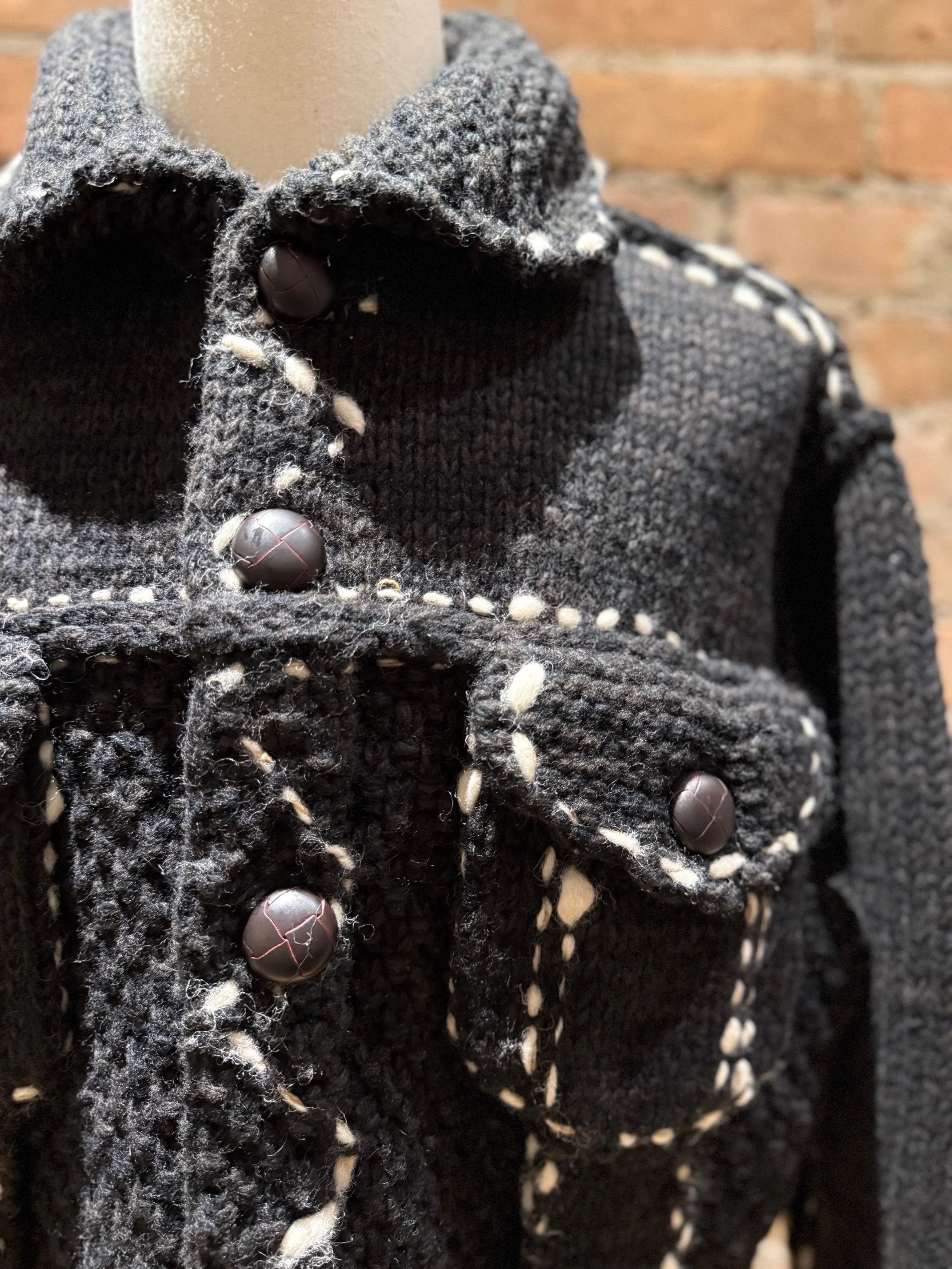 Kapital Kapital Wool Hand Knit Cowichan G Jacket Black Size US L / EU 52-54 / 3 - 6 Thumbnail