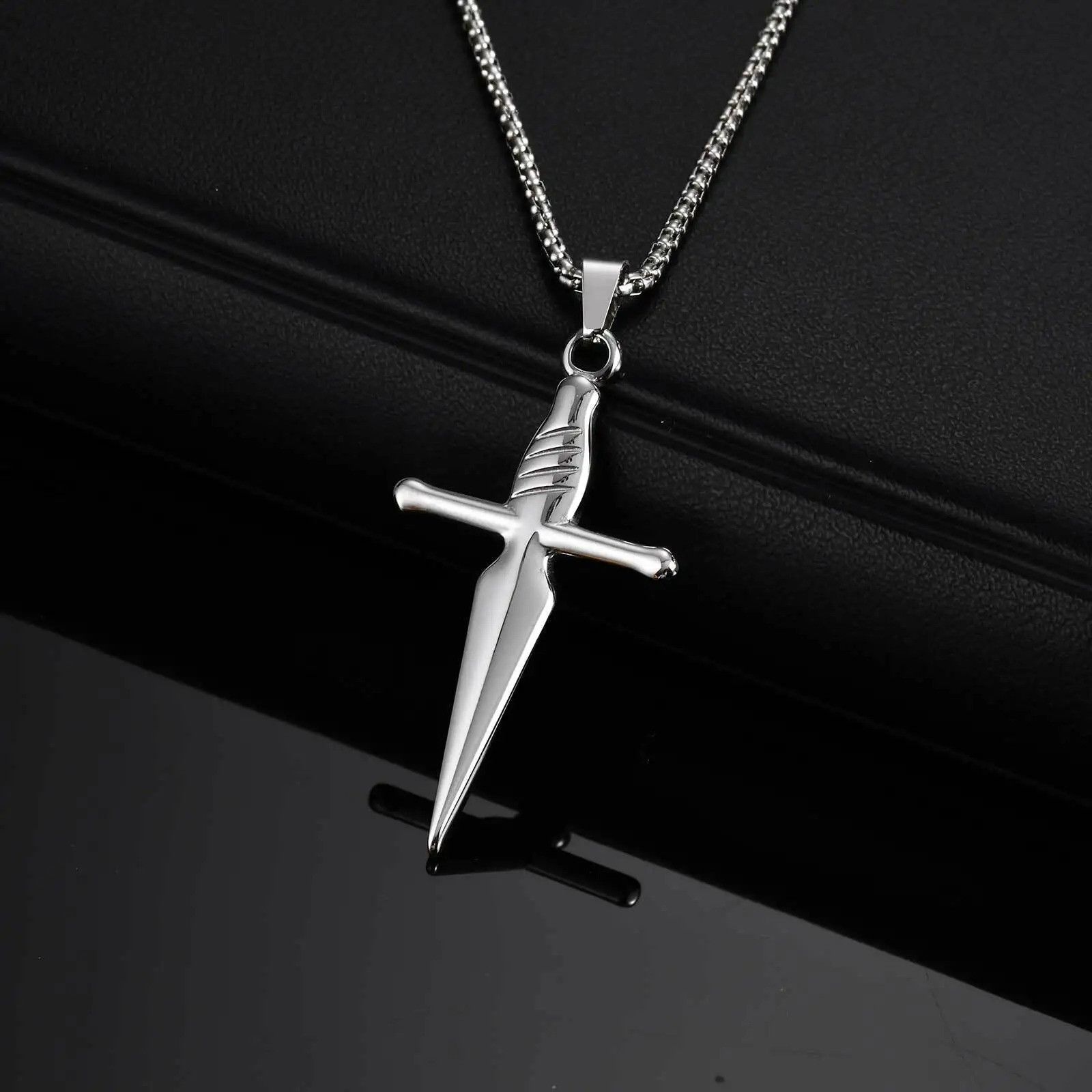 Jewelry Sword Cross Pendant Necklace Size ONE SIZE - 1 Thumbnail