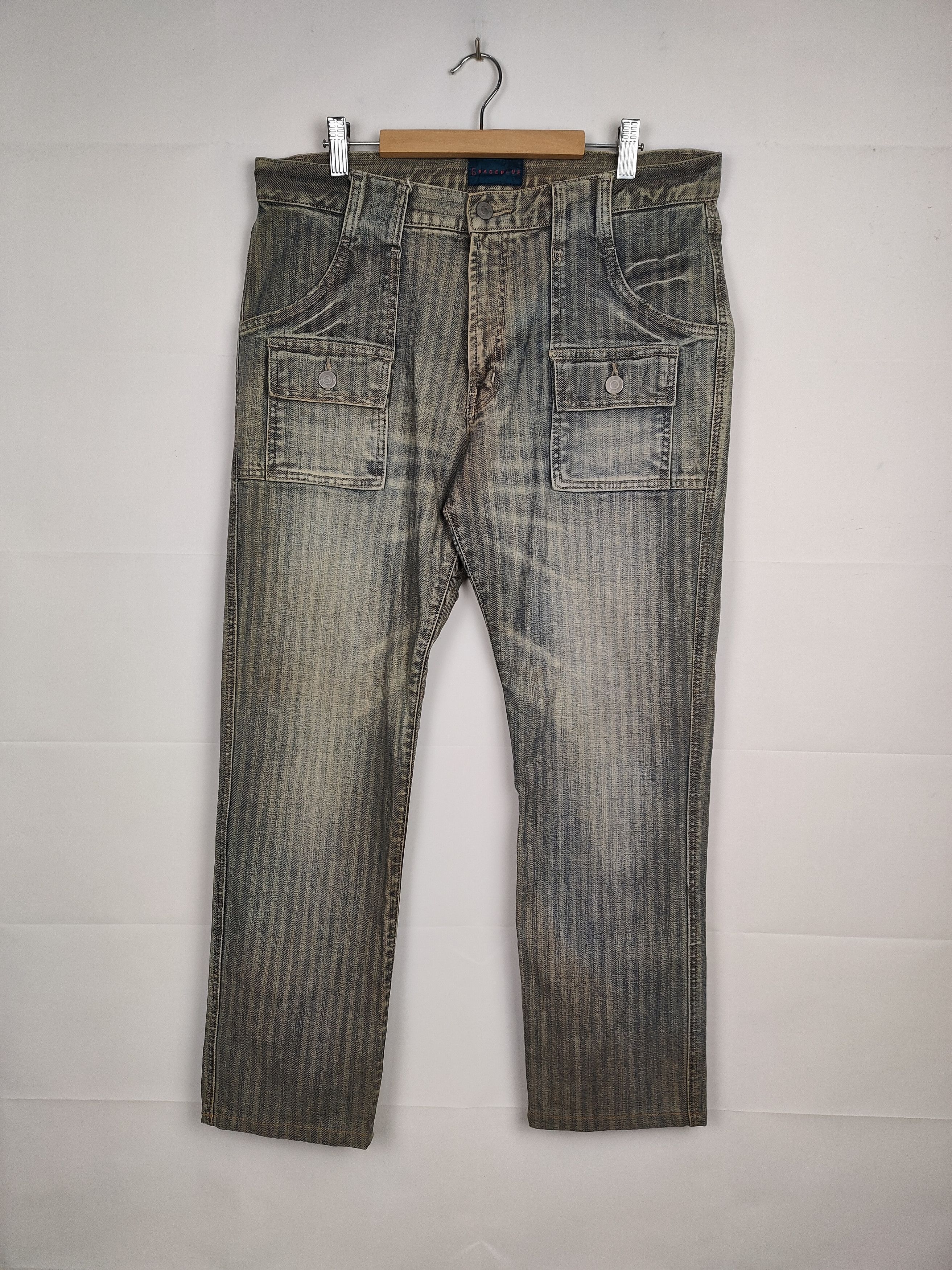 Japanese Brand × RAGEBLUE × Vintage Vintage Rageblue Hickory Denim Bush Pant Size US 32 / EU 48 - 1 Thumbnail