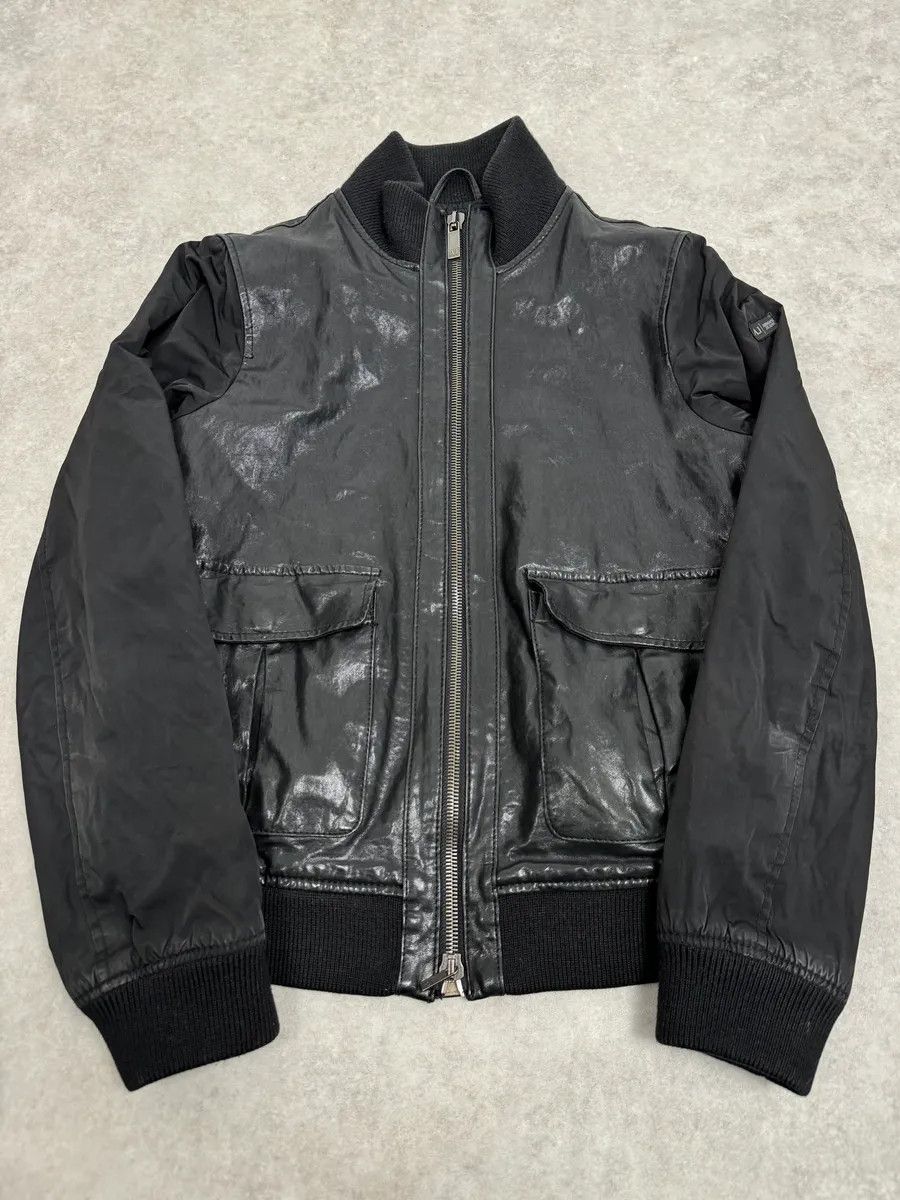 Armani 2000s Armani Hybrid Black Leather Nylon Jacket Size US M / EU 48-50 / 2 - 2 Thumbnail