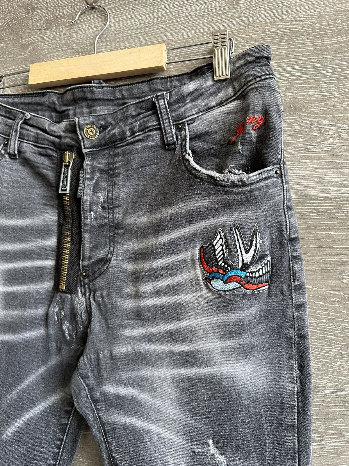 Dsquared2 DSQUARED2 Grey Distressed Denim Pants Men’s size 54 Size US 32 / EU 48 - 4 Thumbnail