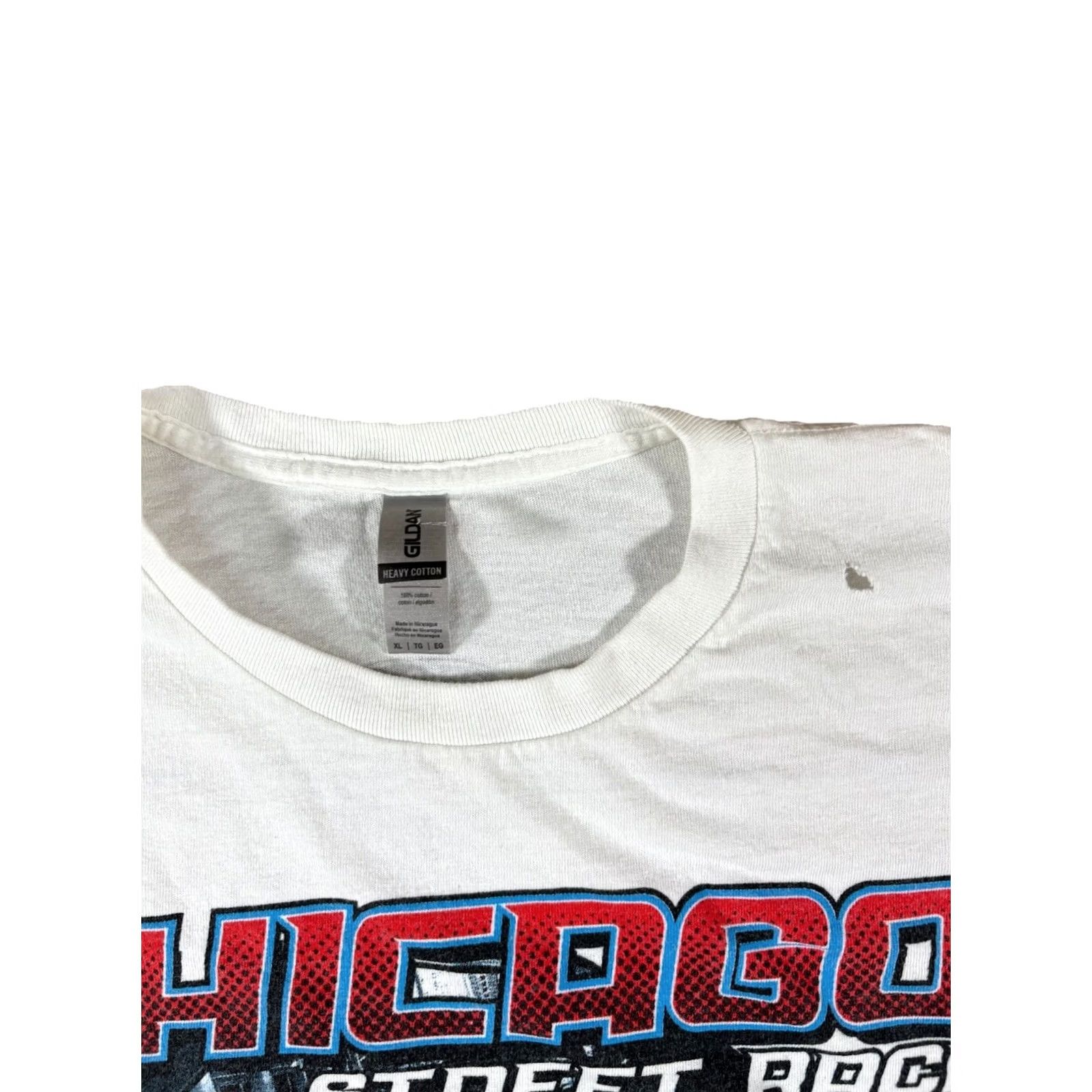 Gildan Gildan White Shirt NASCAR 75th Anniversary Chicago Street Race Grant Park 220 Short Sleeve Crew Neck XL Men’s Shirt Size US XL / EU 56 / 4 - 6 Thumbnail