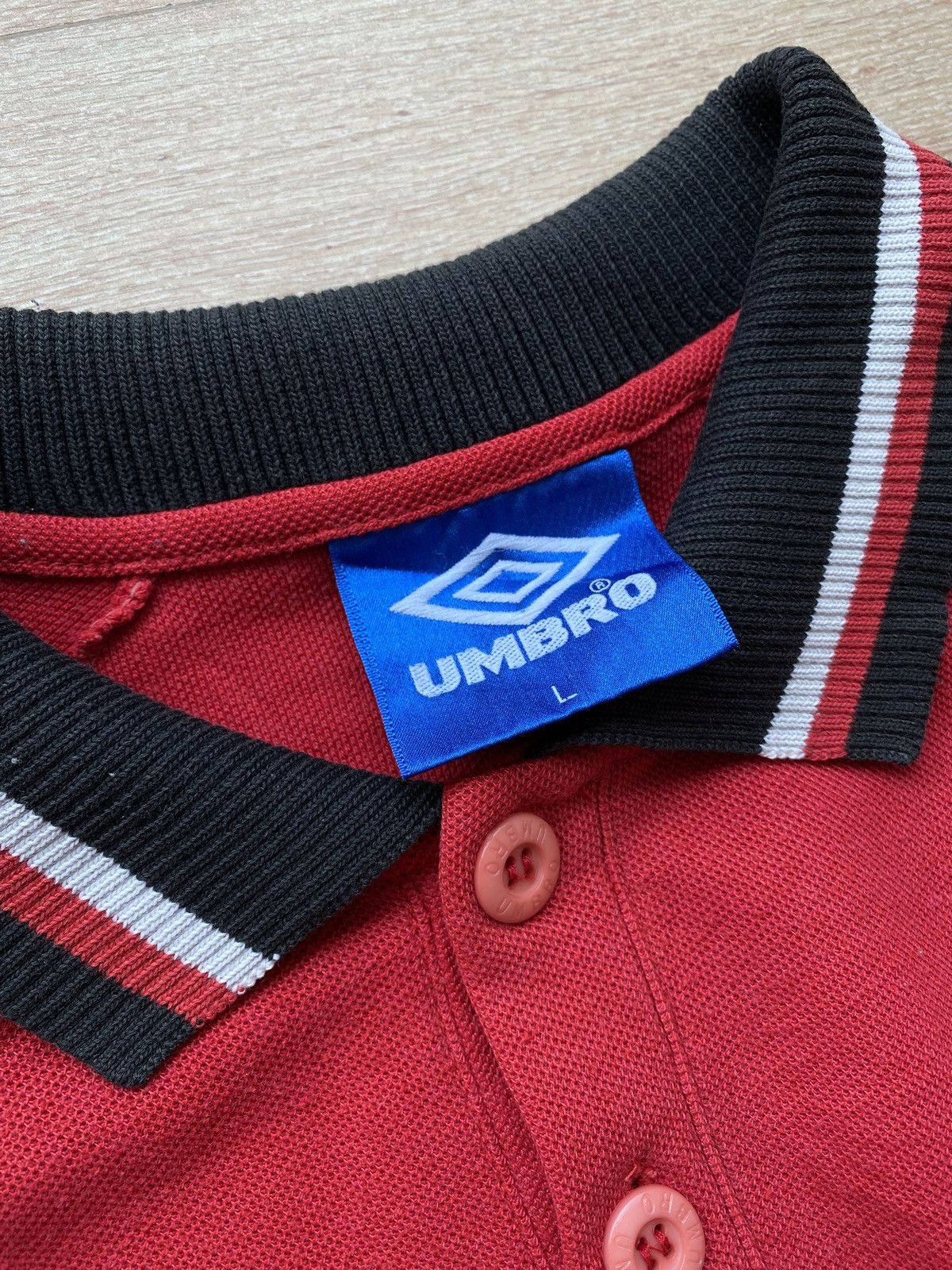 Umbro Rare 1997/98 Umbro Manchester United Polo Shirt🔥 Size US L / EU 52-54 / 3 - 4 Thumbnail