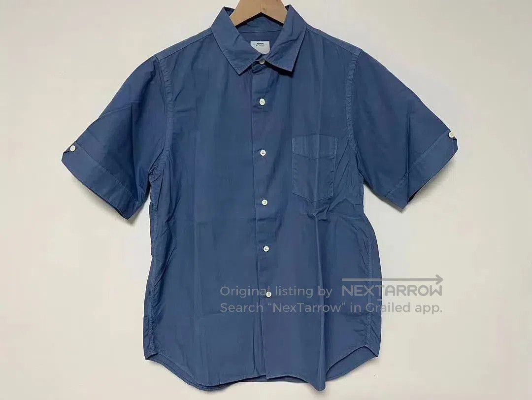 Visvim Blue Short Sleeve Shirt with 'Yokoso' Back Print. Size US M / EU 48-50 / 2 - 7 Thumbnail