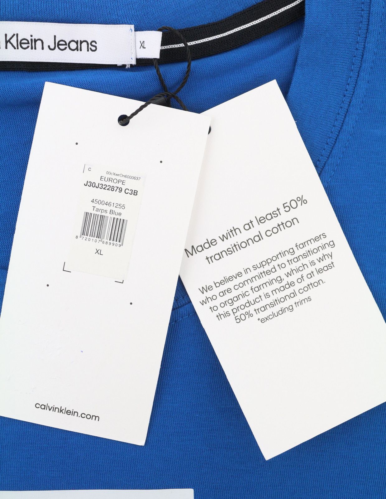 Calvin Klein XL Blue Cotton Tricot Front Logo 87925 Size US XL / EU 56 / 4 - 6 Thumbnail
