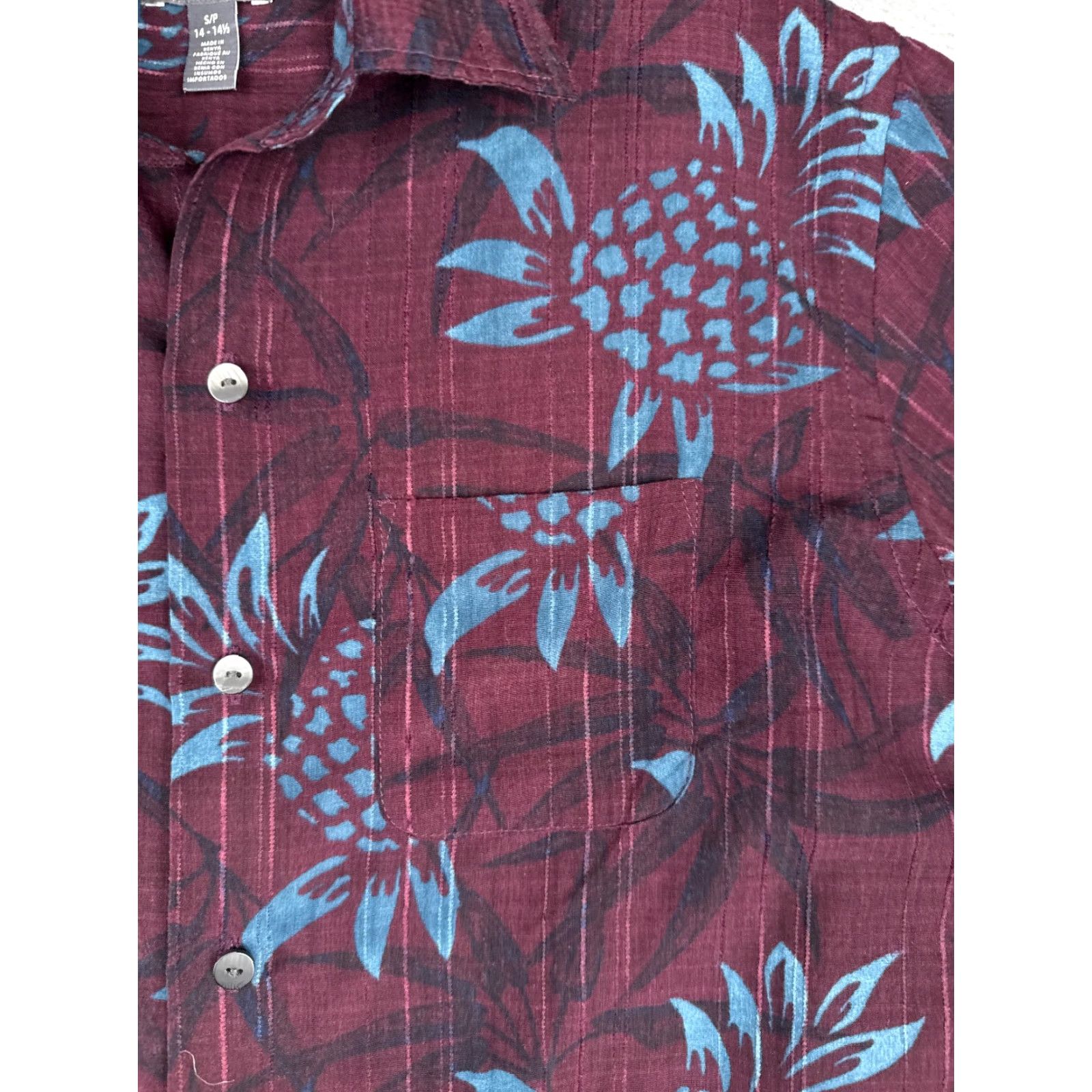 Van Heusen VINTAGE Van Heusen Shirt Adult Small Red Floral Pineapple Button Up Polyester Hawaiian Size US S / EU 44-46 / 1 - 6 Thumbnail