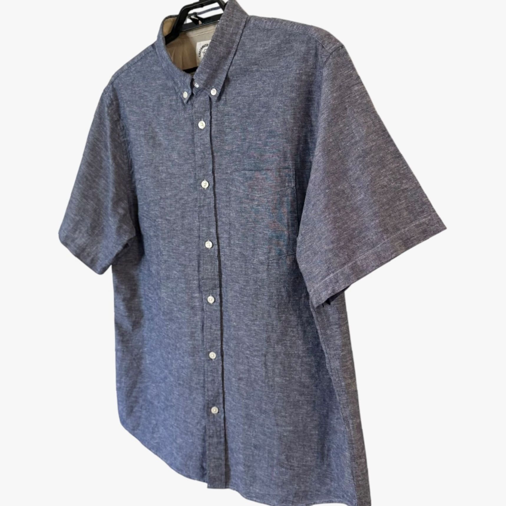 Vintage Dubnik Short-Sleeve Button-Down Pocket Shirt Blue Men's XL 100% Cotton Size US XL / EU 56 / 4 - 2 Thumbnail