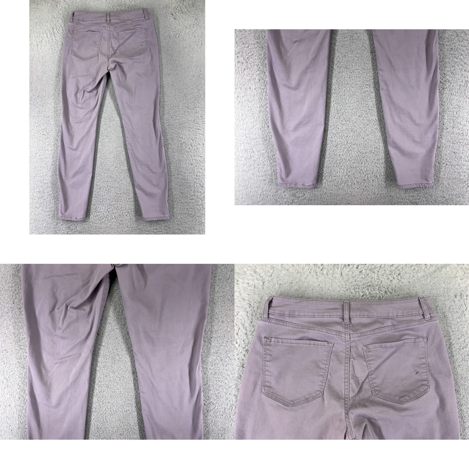 Vintage Refuge Jeans Womens 6 Purple Denim Skinny Low Rise 27x27 Cotton Blend 5-Pocket Embroidered Stretch Size 28" / US 6 / IT 42 - 9 Thumbnail