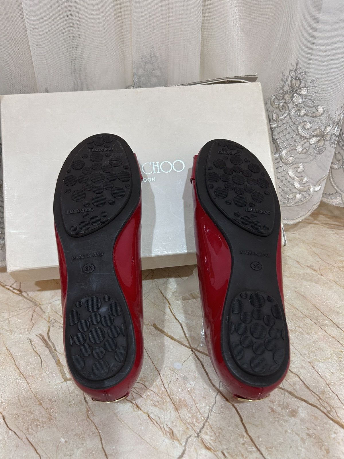 Jimmy Choo Ballerines Jimmy chop bordeaux red 36 Size US 5 / IT 35 - 3 Thumbnail
