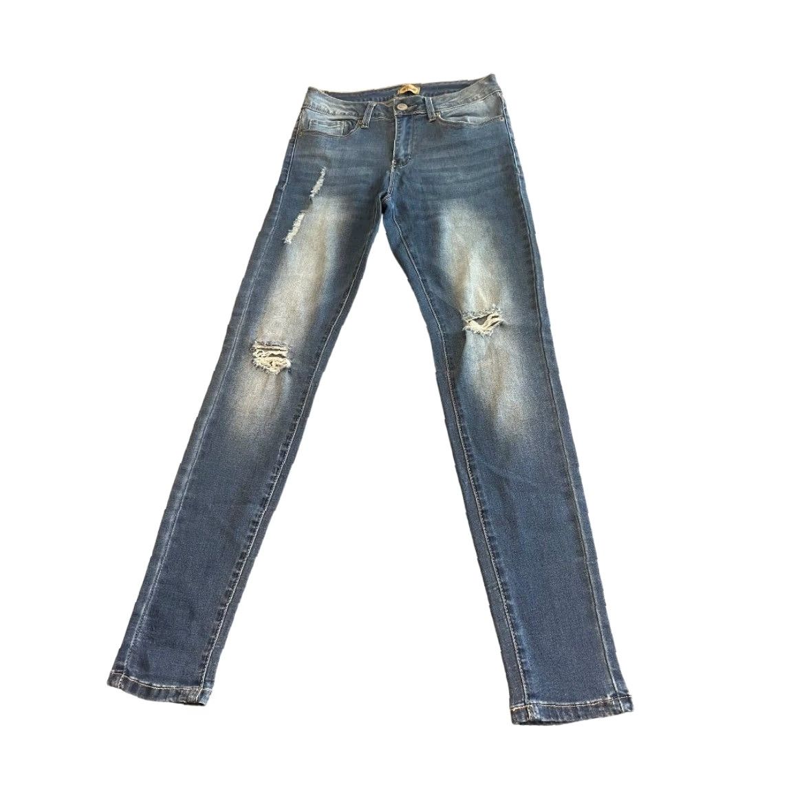 Vintage RAW 7 Jeans Distressed Skinny Jeans Stretch Denim Juniors Womens Size 28" / US 6 / IT 42 - 2 Thumbnail