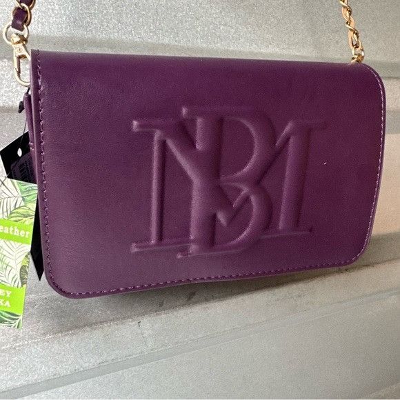 Badgley Mischka NWT BADGLEY MISCHKA PLUM DEBOSSED LOGO CROSSBODY Size ONE SIZE - 2 Thumbnail