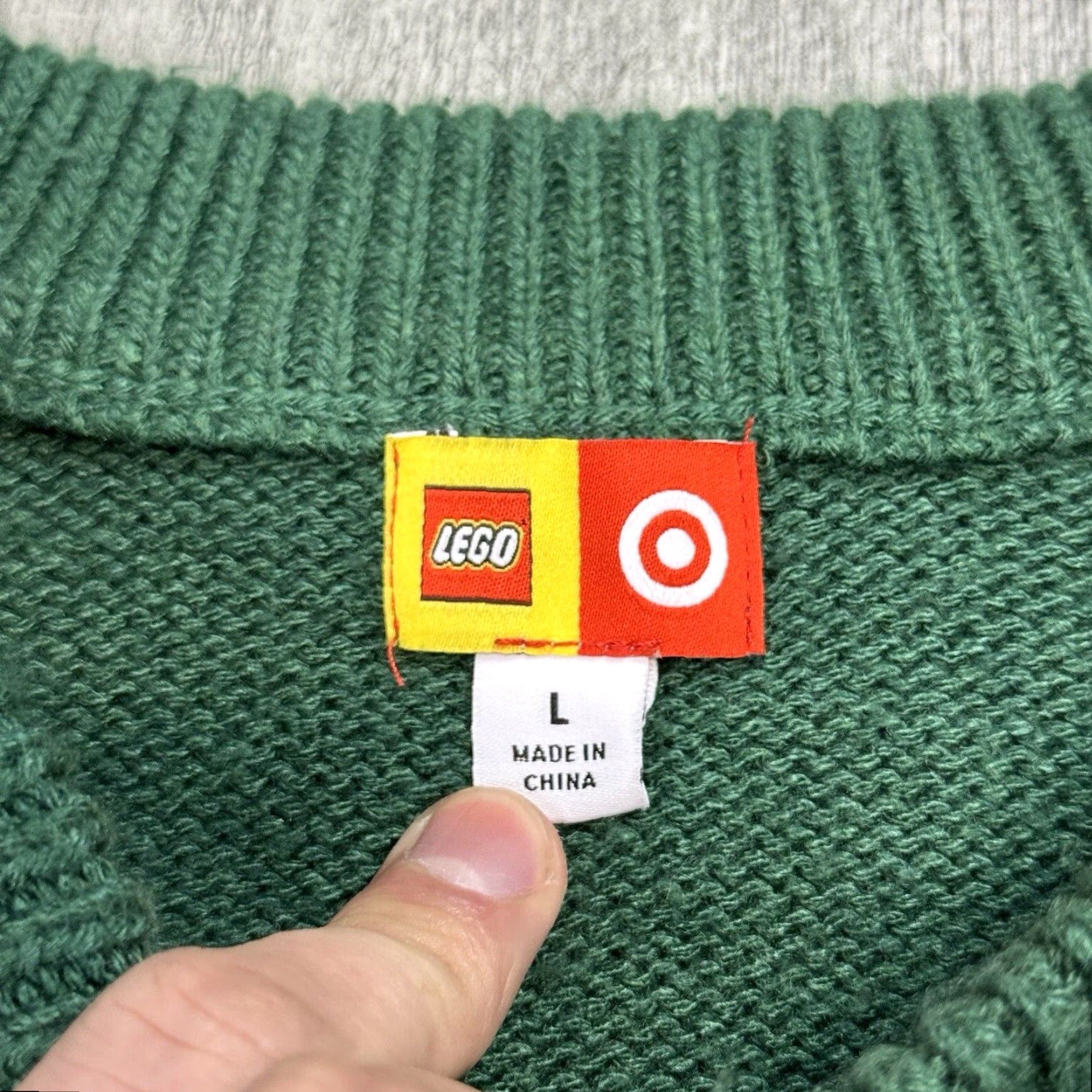 LEGO LEGO MENS TEXTURED BRICK KNIT SWEATER GREEN SIZE LARGE Size US L / EU 52-54 / 3 - 3 Thumbnail