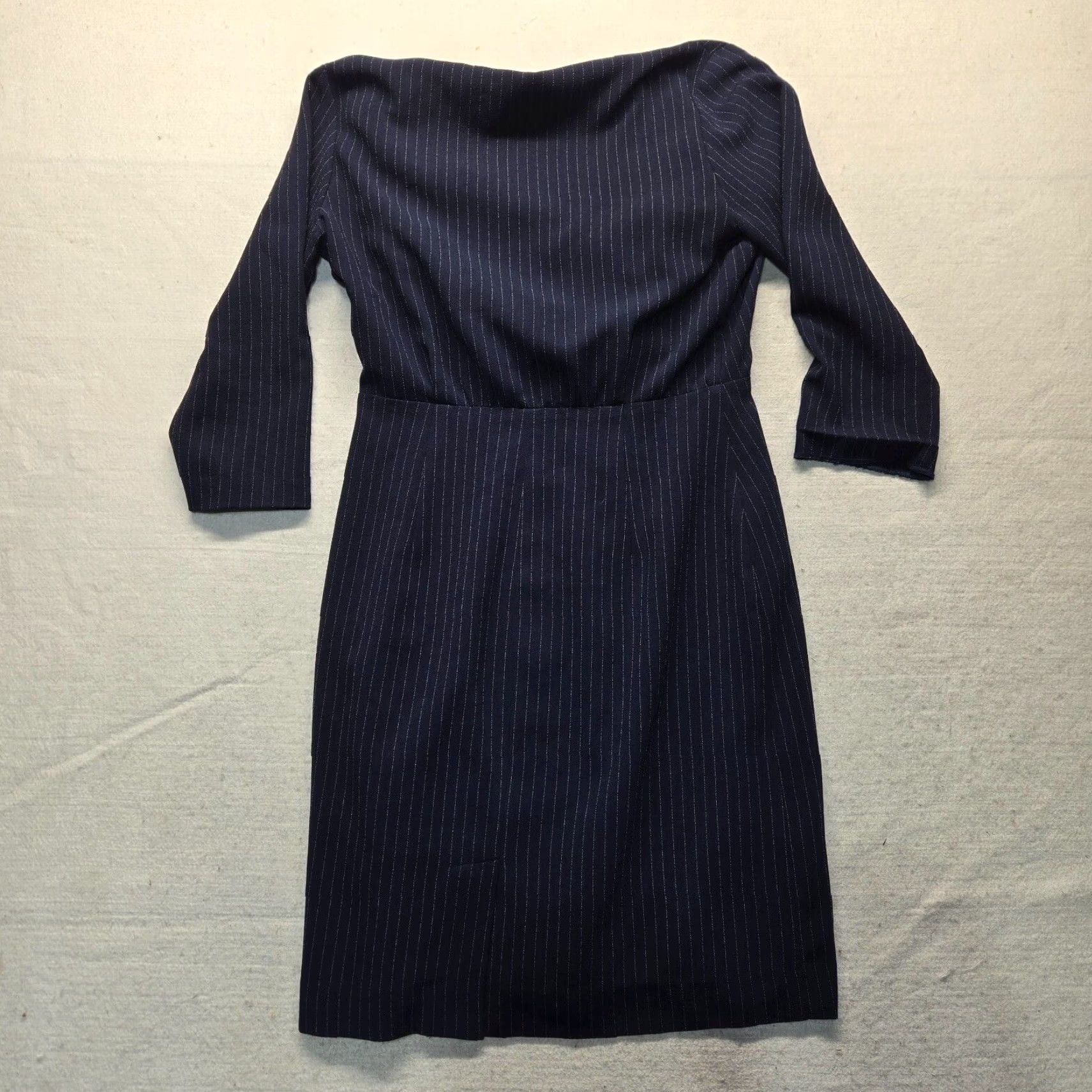 M.M.LaFleur MM.LaFleur Dress Blue A-Line Knee Length with Pockets Women Size 10 Square Neck Short Sleeve Workplace Dress 10 Redefine Careerwear Size L / US 10 / IT 46 - 8 Thumbnail