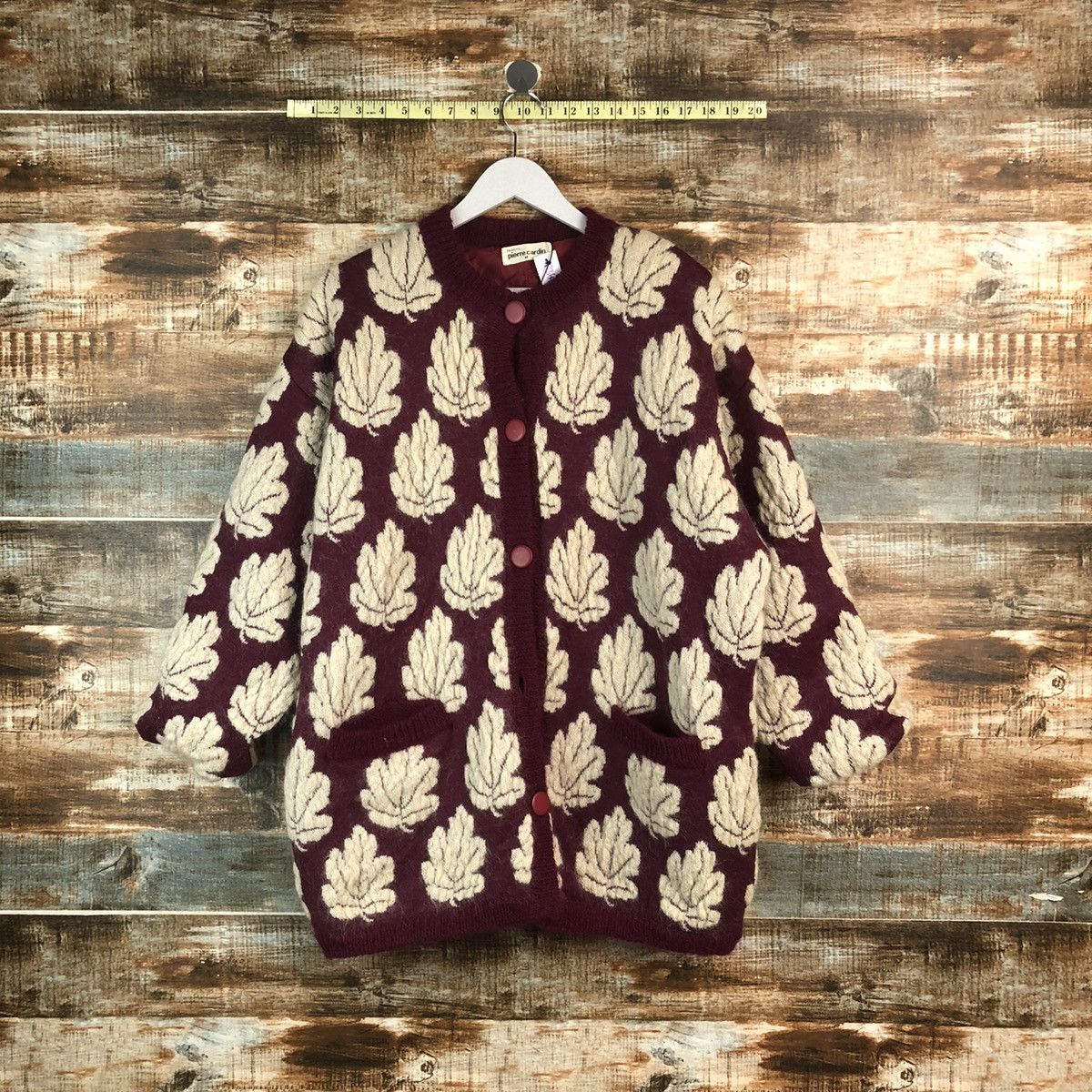 Tricots Pierre Cardin vintage Cardigan Red Knitwear #A2364