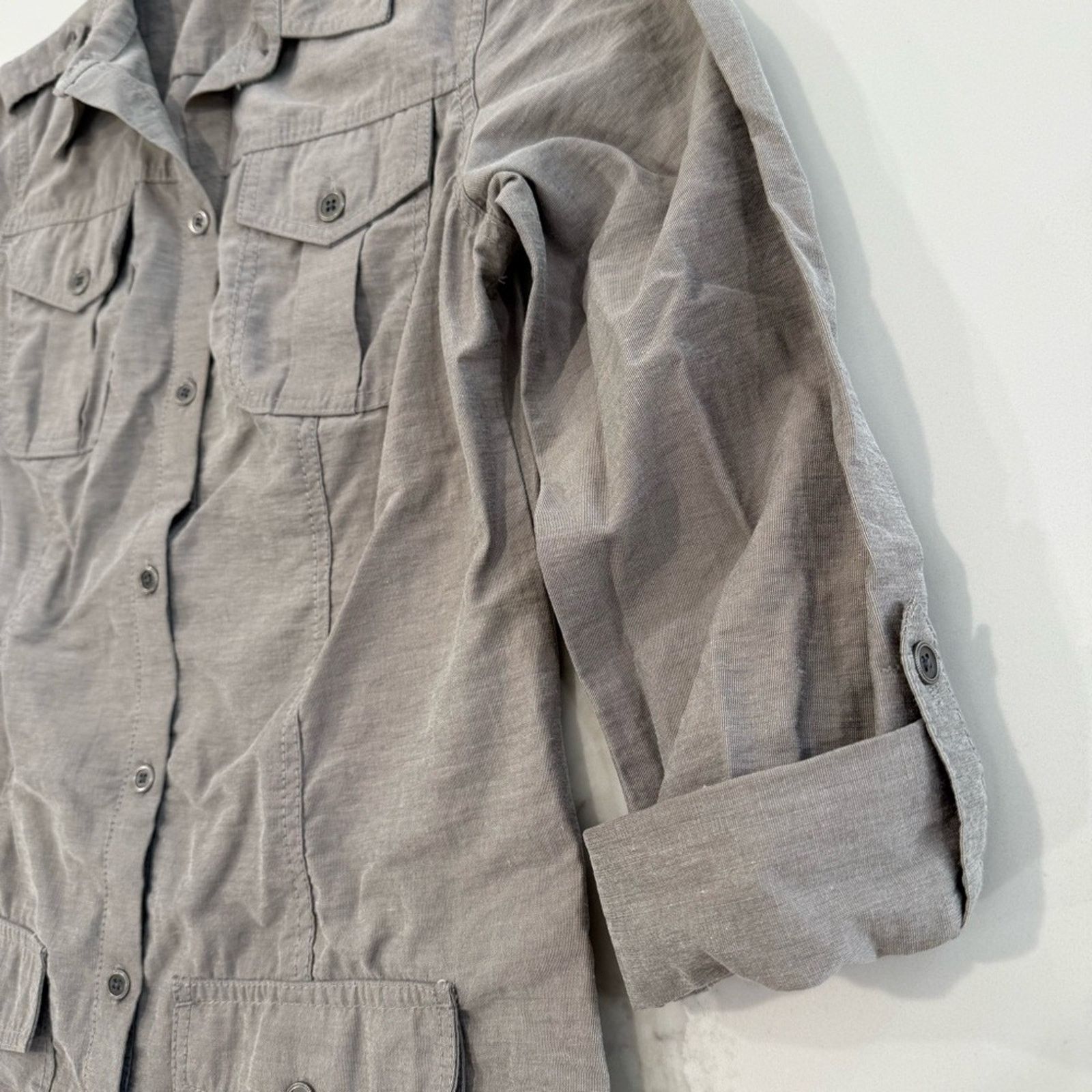Chicos Vintage Chicos LinenBlend Military Style Jacket Womens Small Size S / US 4 / IT 40 - 4 Thumbnail