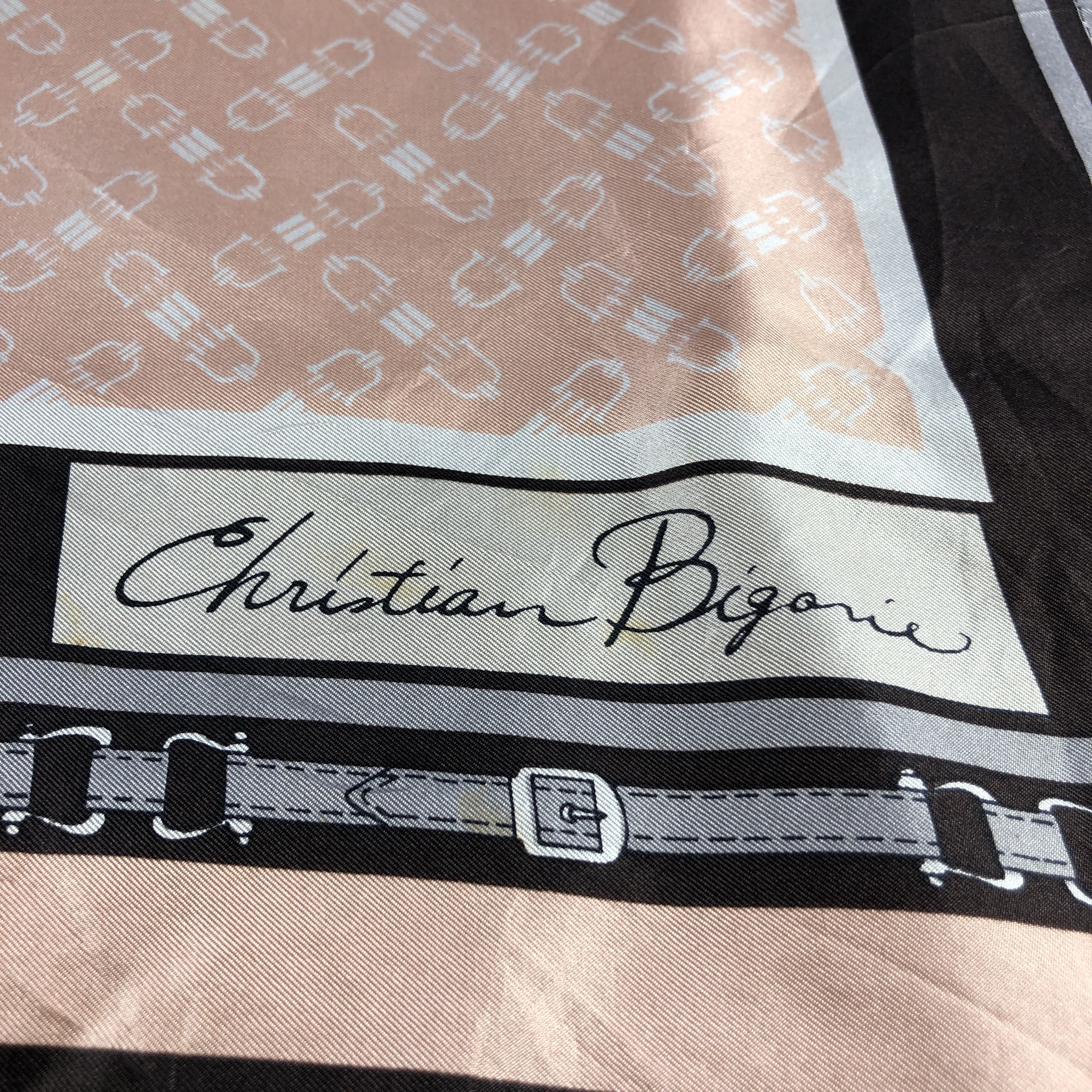 Vintage Vintage Christian Bigorie Hand Rolled Silk Scarf M1350 Size ONE SIZE - 4 Thumbnail