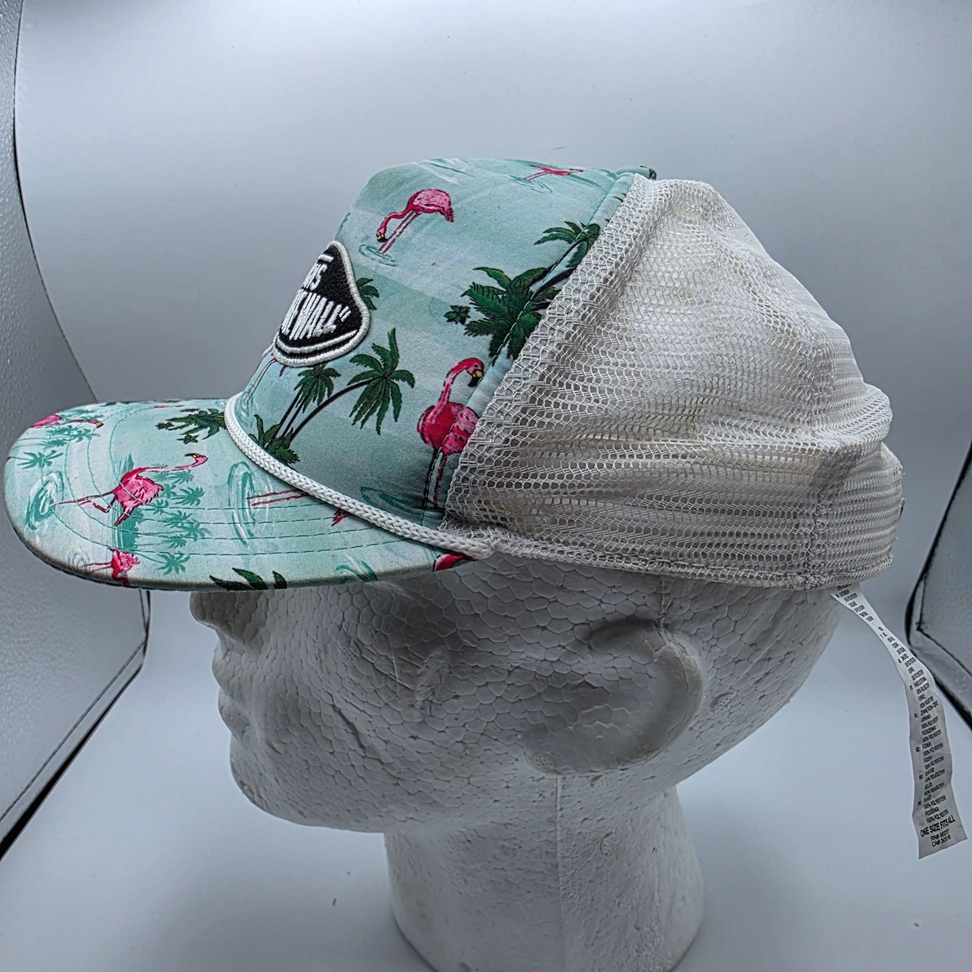 Vans Vans Off The Wall Adults Flamingo Palm Trees Trucker Hat Bea Size ONE SIZE - 2 Thumbnail