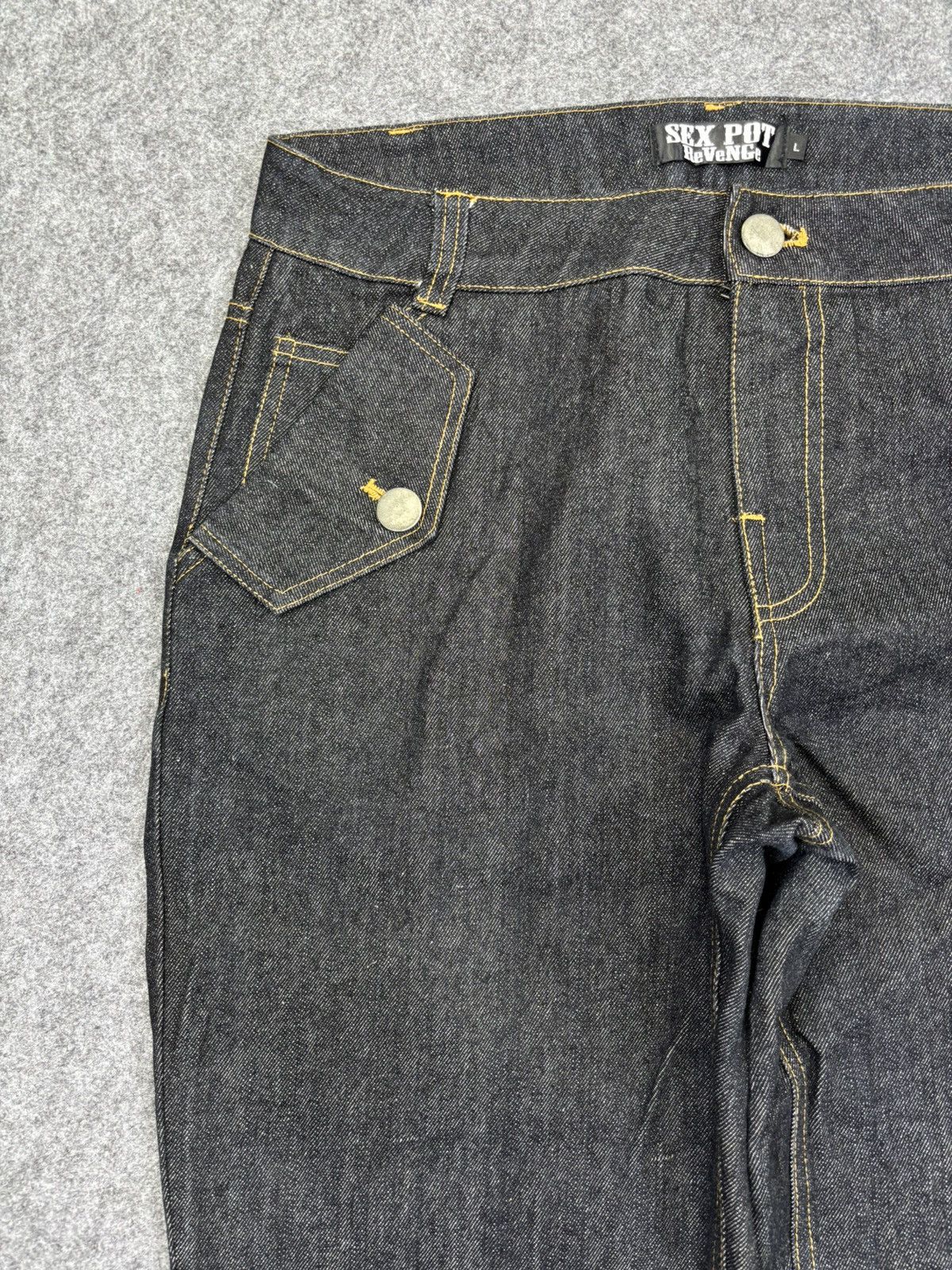 Japanese Brand SEX POT ReVeNGe Japan Punk Spell Out Logo Denim F741 Size US 32 / EU 48 - 5 Thumbnail