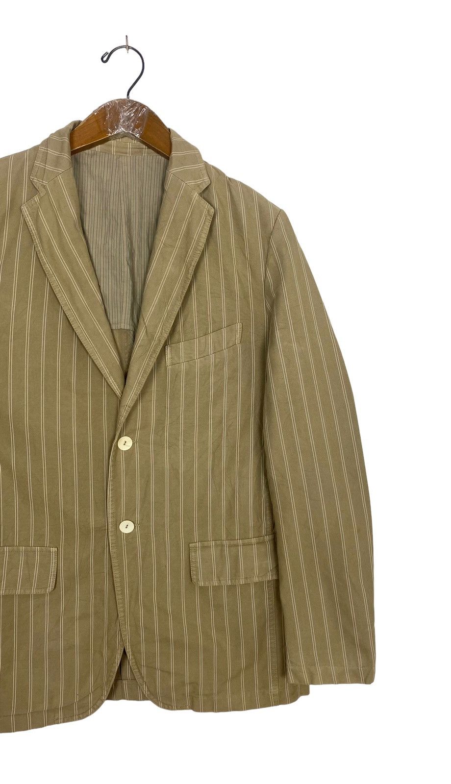 Barneys New York Vtg Orlando for Barneys New York Stripe Chore Blazer Italy Size US M / EU 48-50 / 2 - 2 Thumbnail