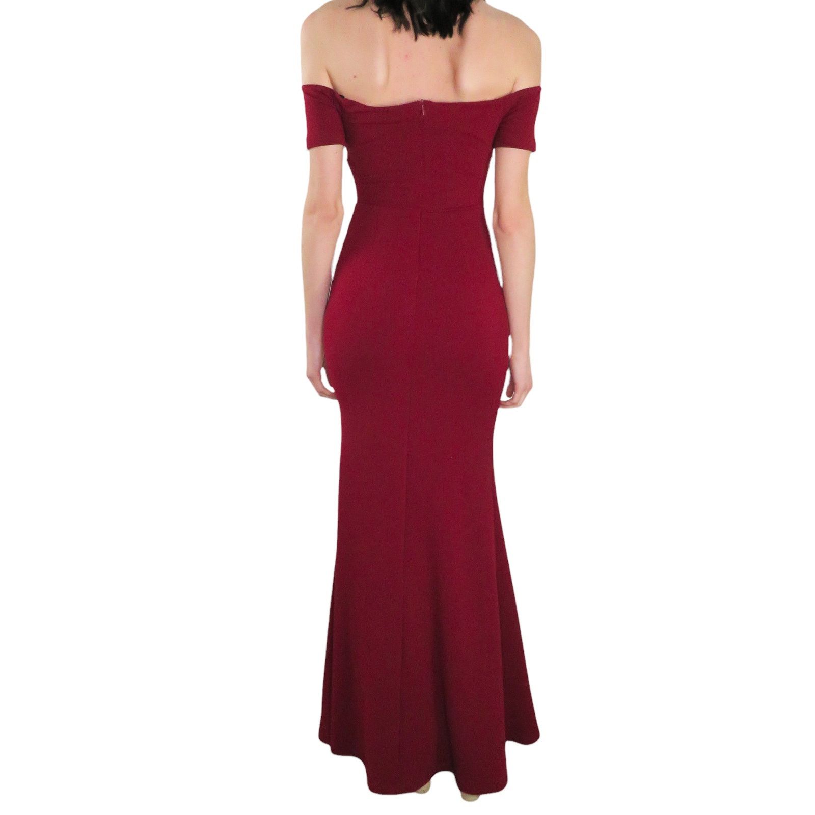 Other Lulus Lynne Burgundy Off-the-Shoulder Maxi Dress Formal Sm Size S / US 4 / IT 40 - 11 Thumbnail