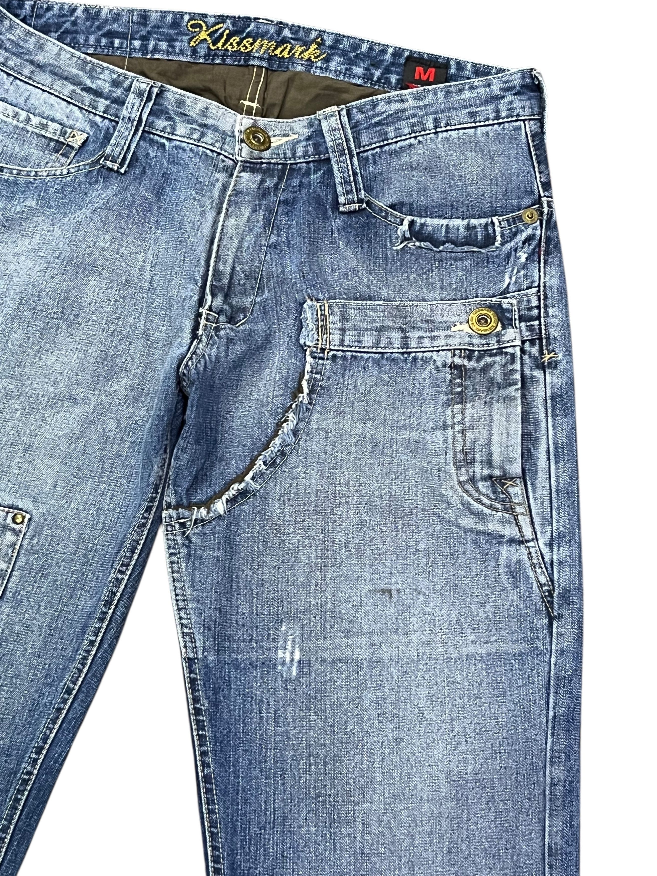 KISS 💋KISSMARK JAPAN Sick Design Half Double Waist Denim Jeans Size US 31 - 3 Thumbnail