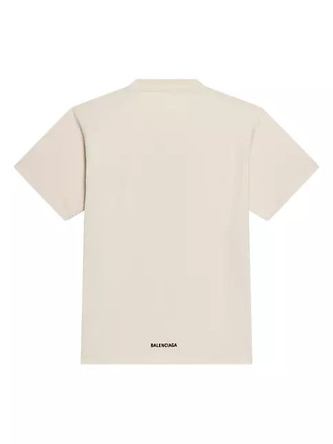 Balenciaga o1s1rm0924 Back Hem T- Shirt Small Fit in Beige Size S / US 4 / IT 40 - 2 Thumbnail