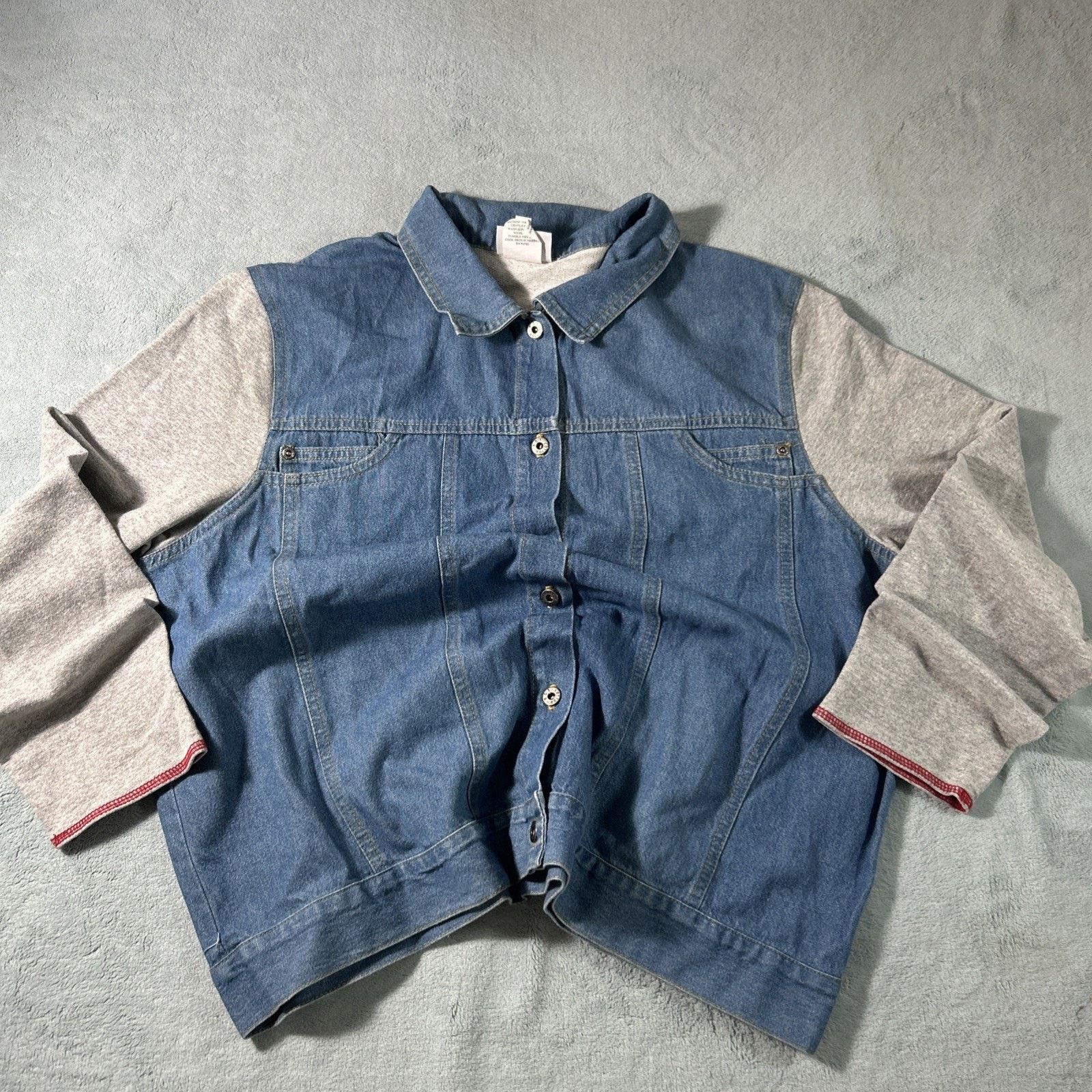 Wrangler Hybird Fleece Denim Jean Jacket Large Lightweight Patchwork Size US L / EU 52-54 / 3 - 10 Thumbnail