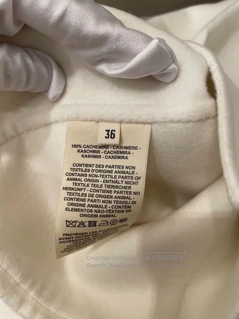Hermes Hermes White cashmere coat Size XS / US 0-2 / IT 36-38 - 4 Thumbnail