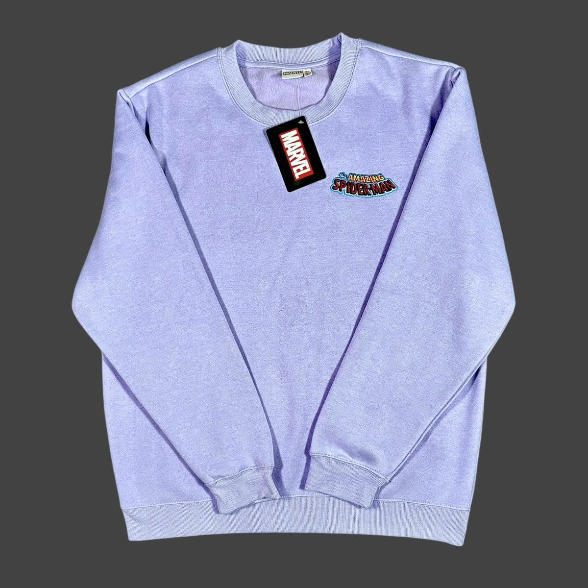 Marvel Comics Marvel Spider-Man Light Purple Long Graphic Sweatshirt Sz XL Size US XL / EU 56 / 4 - 12 Thumbnail