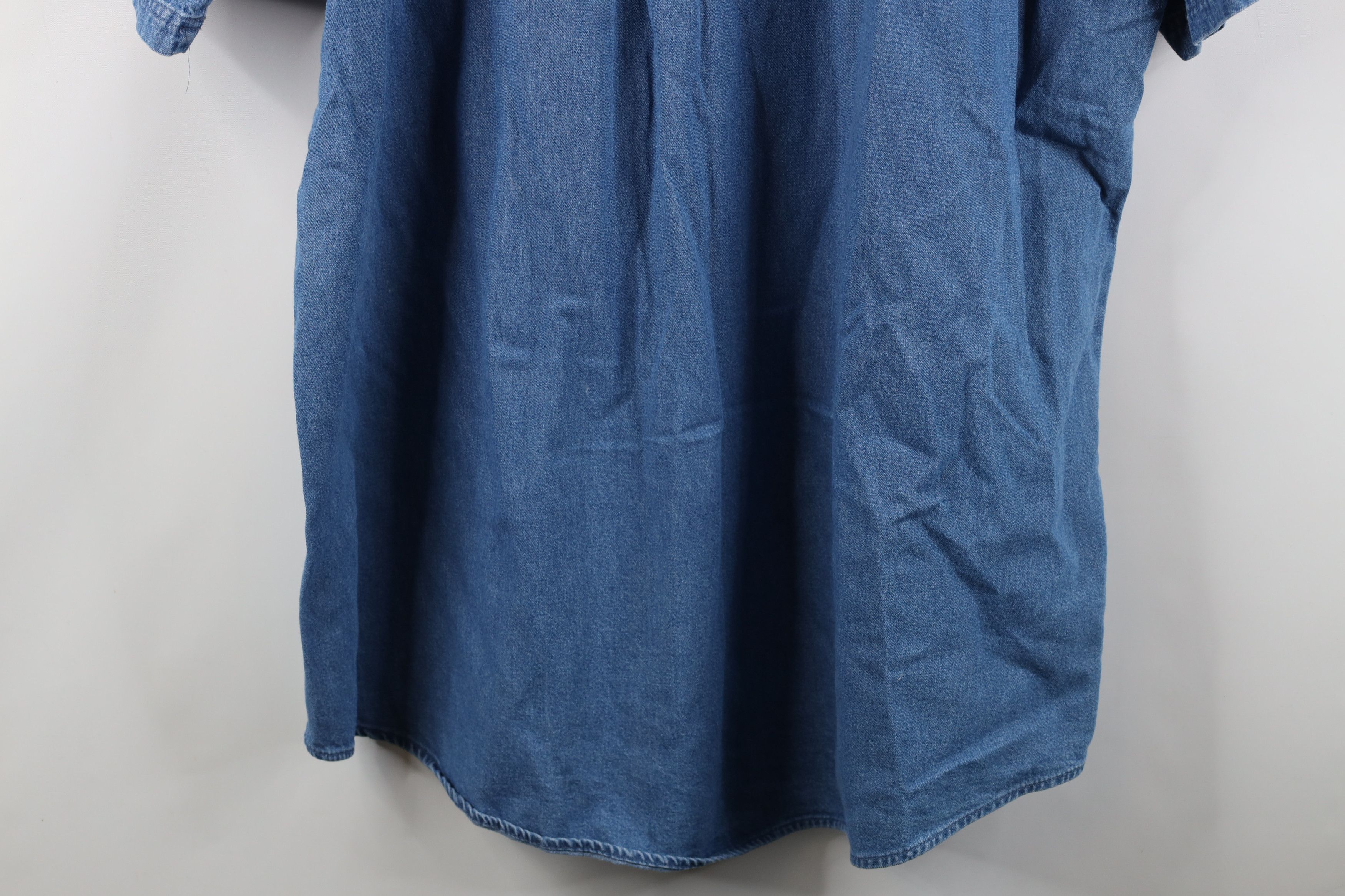Dickies Vintage 90s Y2K Dickies Short Sleeve Denim Button Down Shirt Size US XXL / EU 58 / 5 - 16 Thumbnail