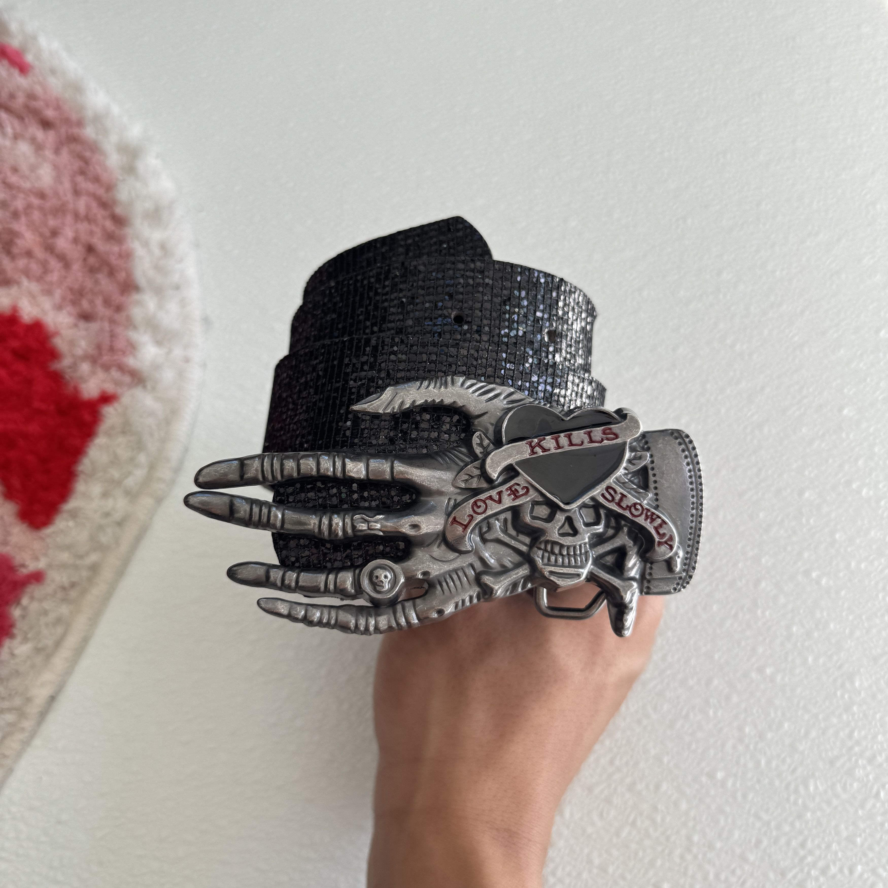 Other Skeleton Hand Buckle Western Belt Y2K Size ONE SIZE - 8 Thumbnail