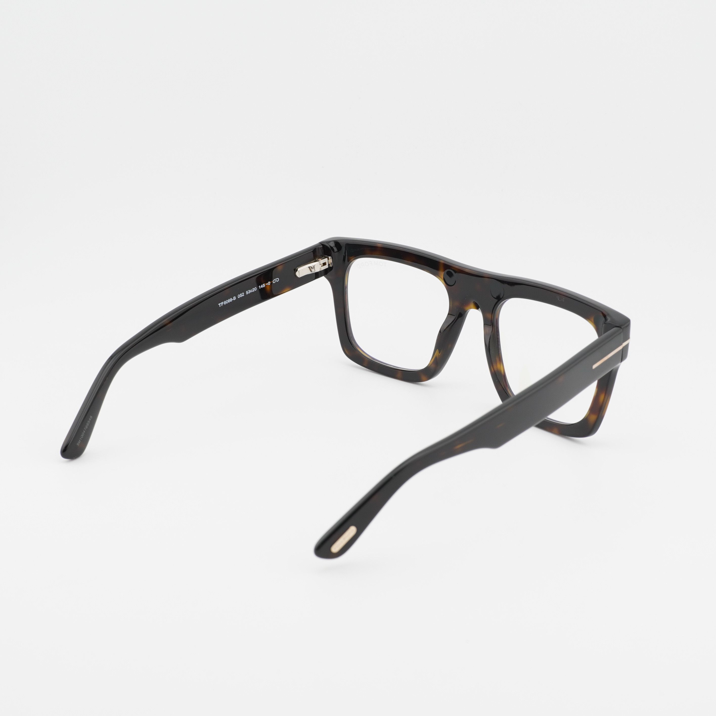 Tom Ford Tom Ford FT6068-B 052 Eyeglasses Havana 53mm Square Frame Size ONE SIZE - 8 Thumbnail