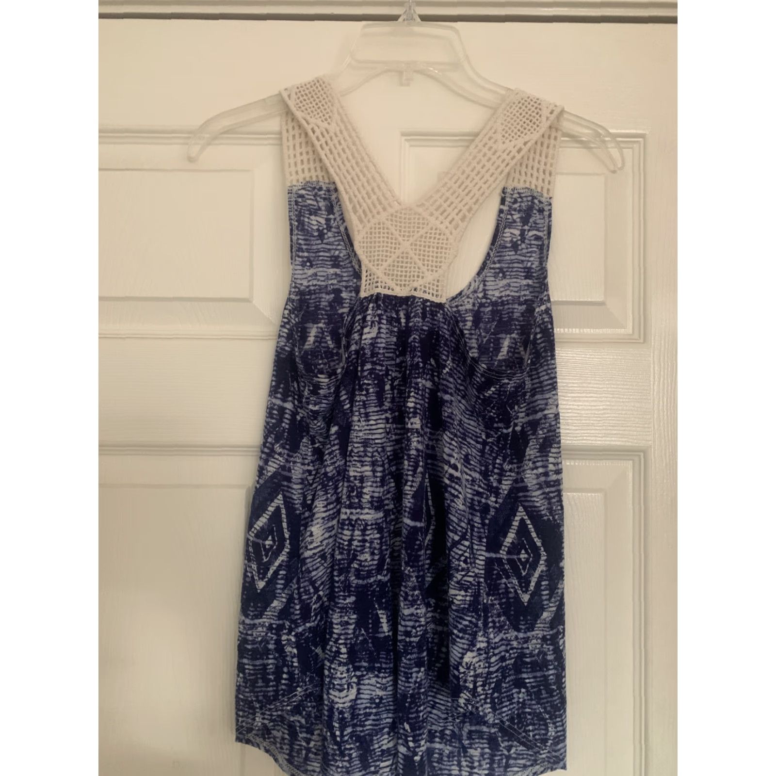 Route 66 Route 66 Tank Top Women XS White Lace Trim Blue Design Sleeveless Multicolor Lace Designer Size XS / US 0-2 / IT 36-38 - 3 Thumbnail
