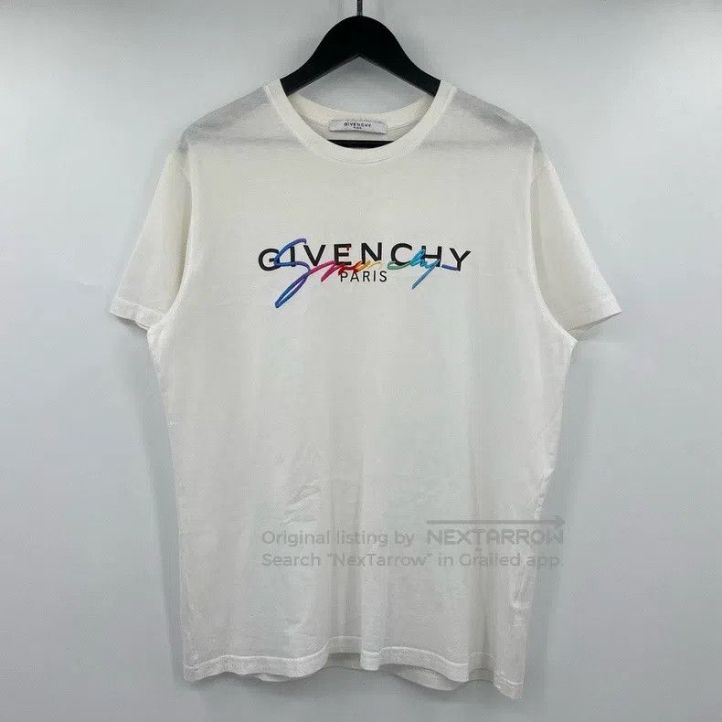 Givenchy Givenchy Rainbow Embroidered Letter Short Sleeve Size US S / EU 44-46 / 1 - 1 Thumbnail