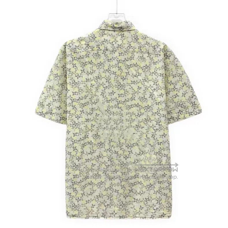 Louis Vuitton Louis Vuitton Yellow print cotton lapel single-breasted sh Size US L / EU 52-54 / 3 - 2 Thumbnail