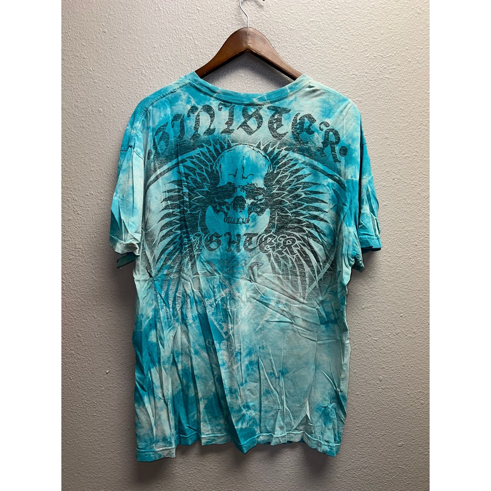 Vintage Y2K Sinister Fighter Shirt Blue AOP All Over Print Y2K Tee L Size US L / EU 52-54 / 3 - 6 Thumbnail