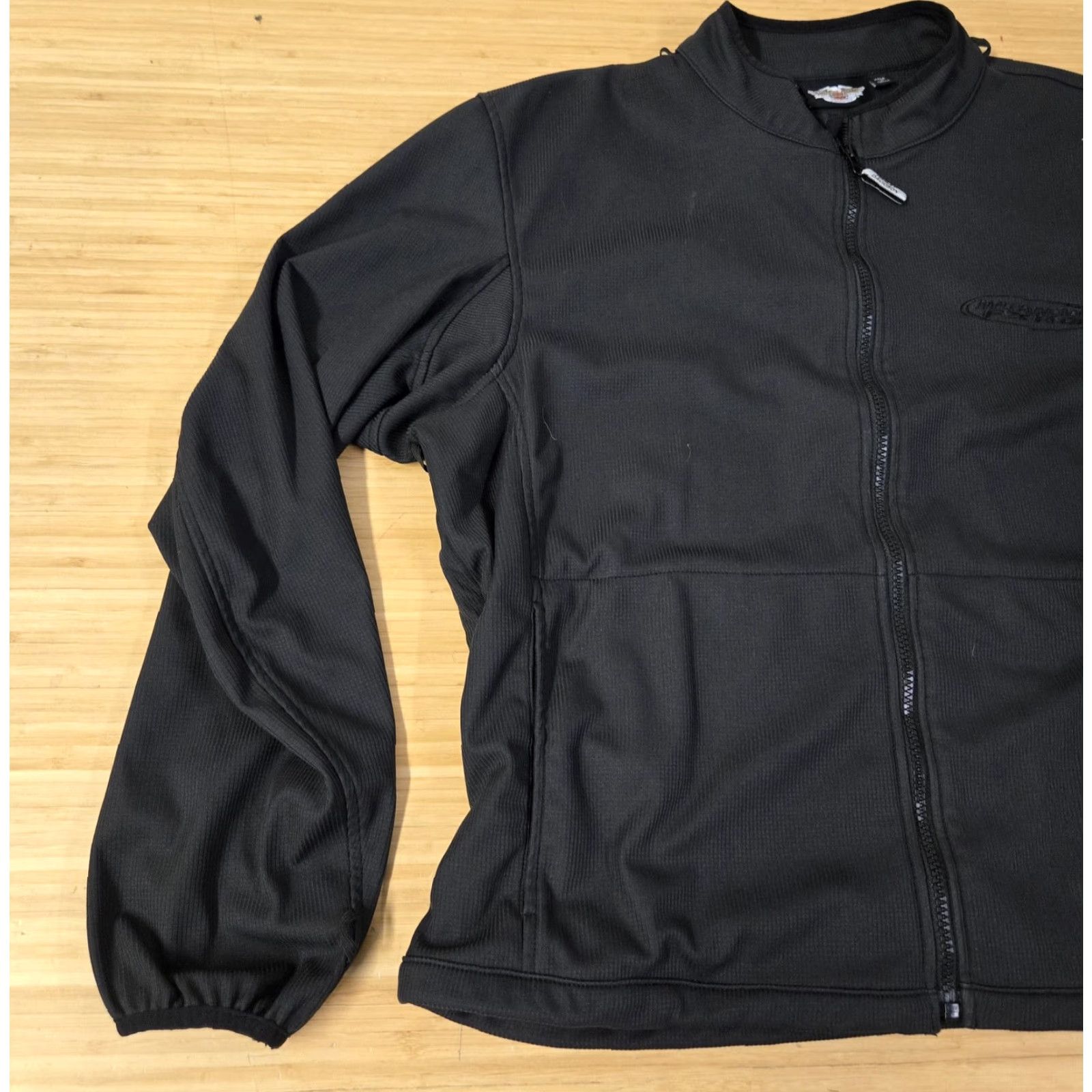 Harley Davidson Harley-Davidson FXRG Jacket Mens XL Black Softshell Full Zip Biker Motorcycle Windbreaker Zip Pockets Embroidered Logo 90s? Size US XL / EU 56 / 4 - 3 Thumbnail