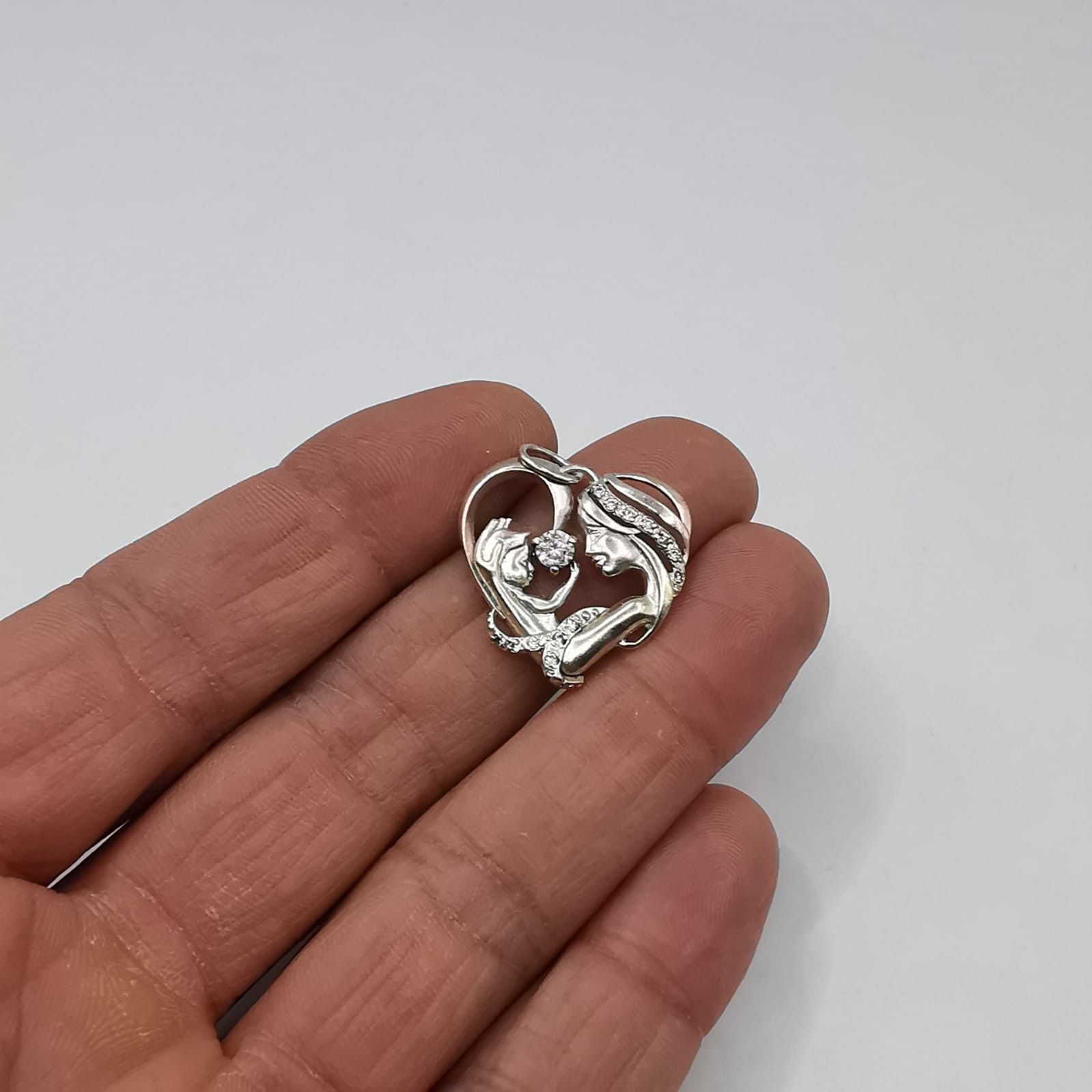 Sterling Silver Vintage Pendant 925 Sterling Silver Jewelry, Zircon 3,70g Size ONE SIZE - 2 Thumbnail