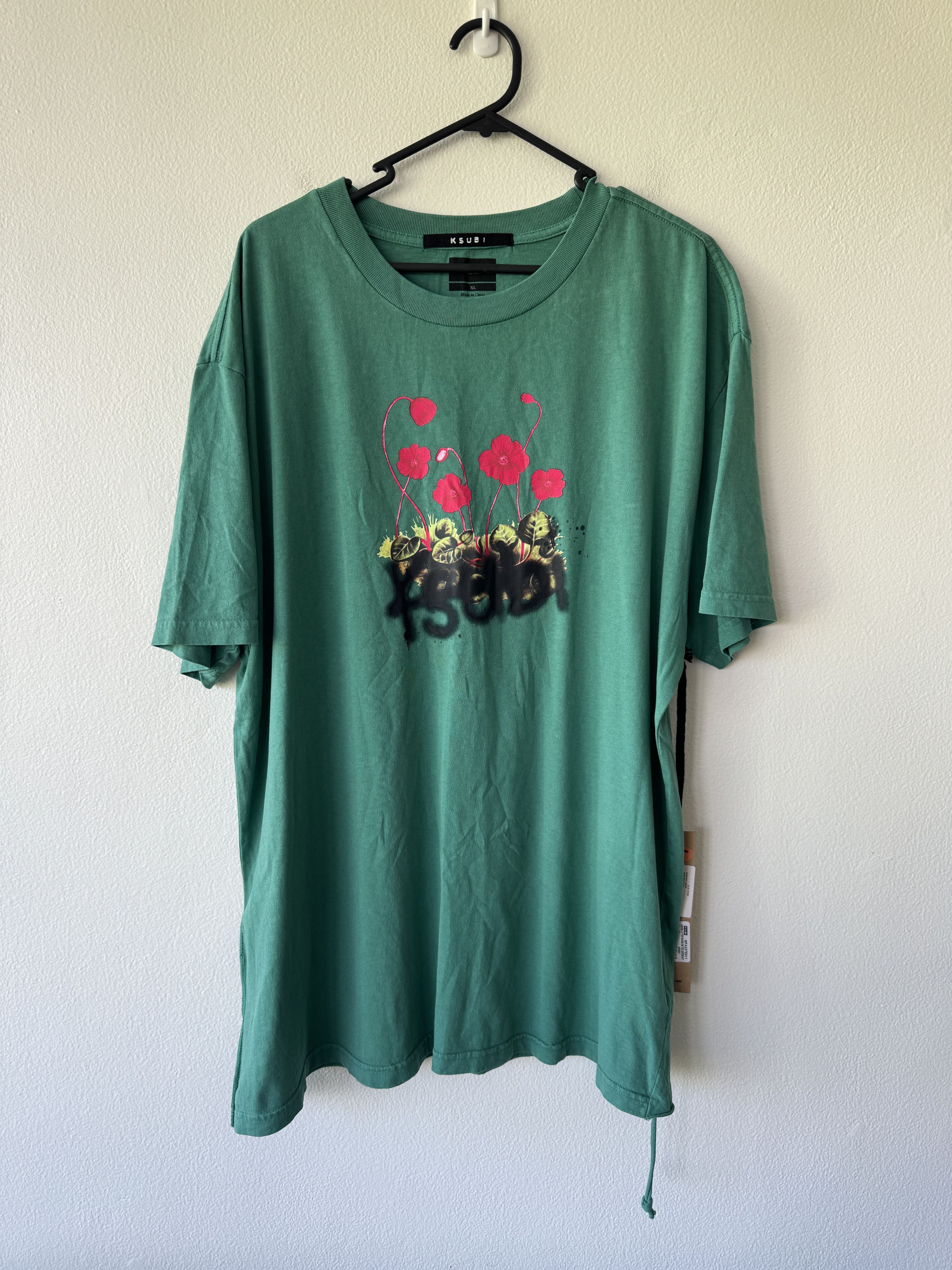 Ksubi tee shirt t short sleeve top grass cutter biggie green out Size US XL / EU 56 / 4 - 1 Thumbnail