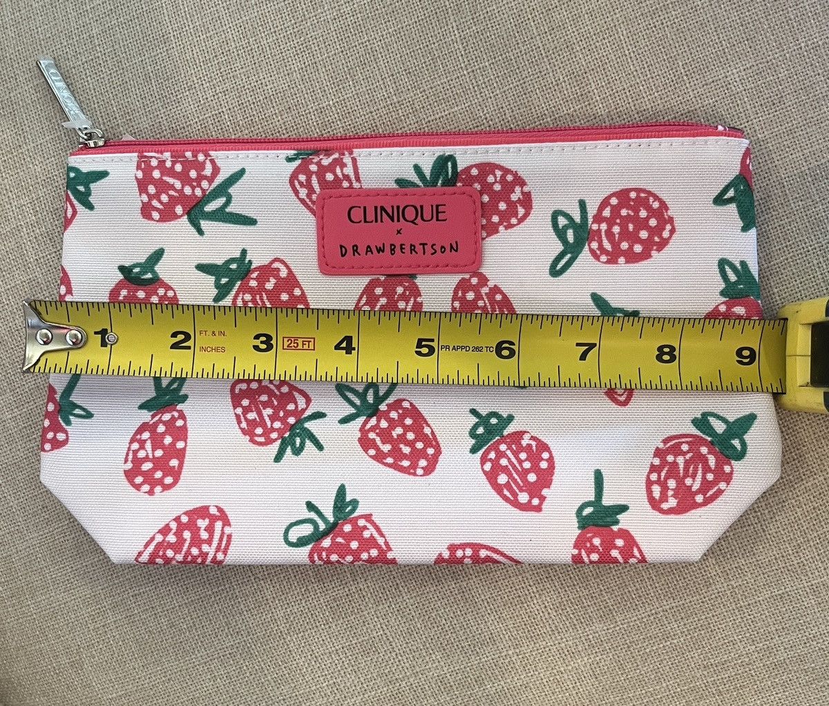 Other Cosmetic Bag Clinique Pink and White Strawberry Print New Size ONE SIZE - 7 Thumbnail