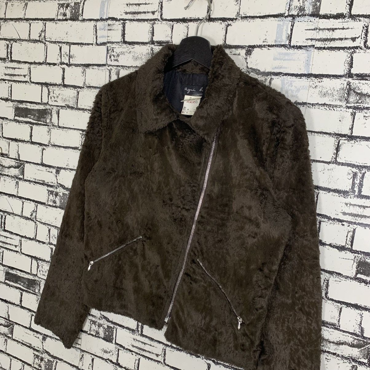 agnes b. Vintage Agnes B Furr Jacket Size XXS / US 00 / IT 34 - 3 Thumbnail