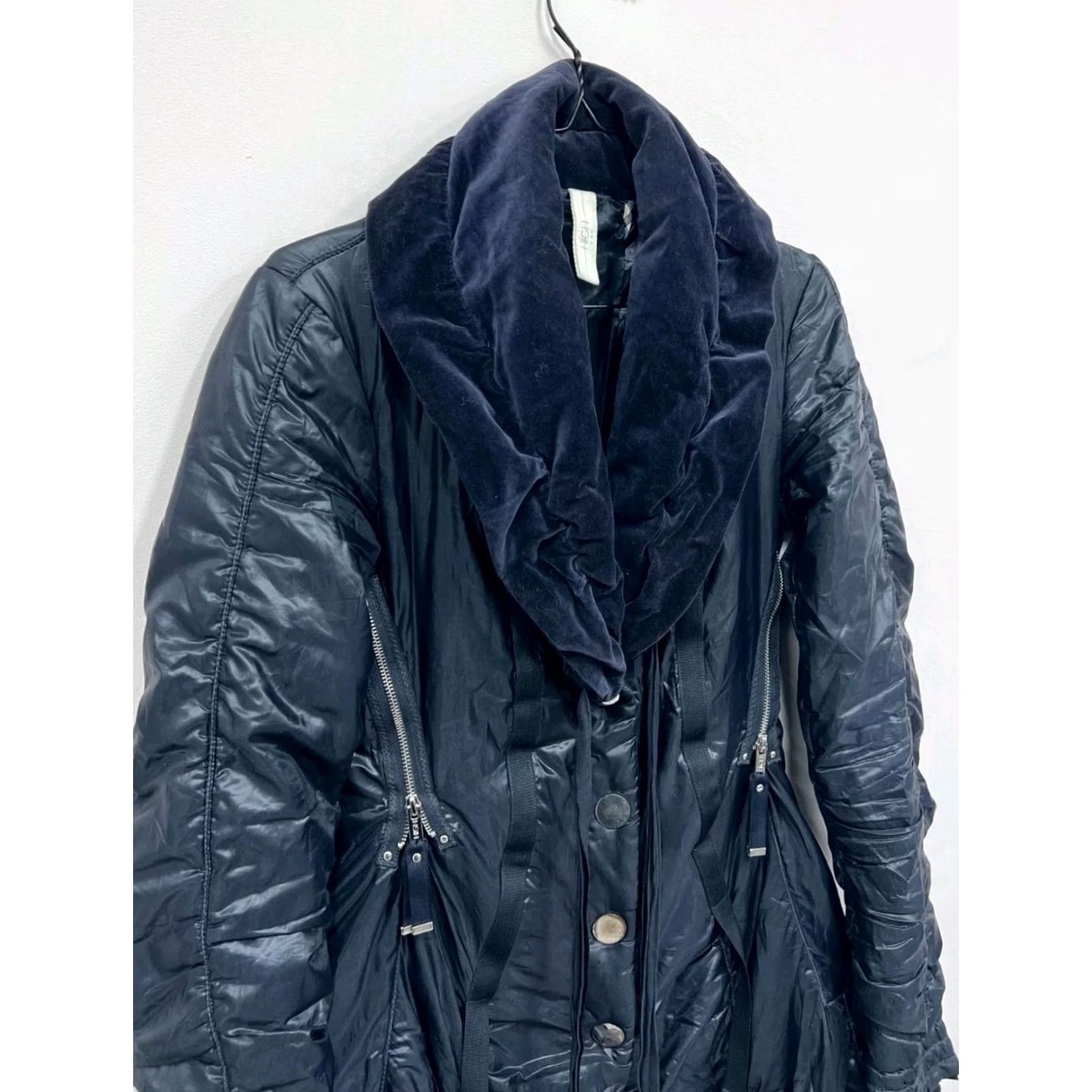 Vintage HIGH USE Jacket Coat Women L Dark navy USA Logo Casual Party/Cocktail Modern Coat Ladies Size L Size L / US 10 / IT 46 - 4 Thumbnail