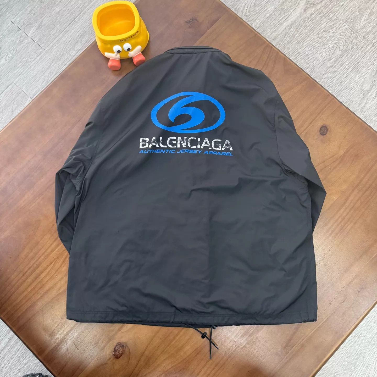Balenciaga Balenciaga Distressed Black & Blue Coach Jacket Size L Size US S / EU 44-46 / 1 - 4 Thumbnail