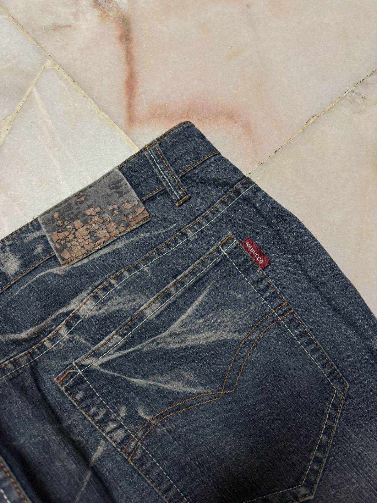 Seditionaries 💥WIDE💥JAPANESE TATTOO DRAGON EMBROIDERY BAGGY JEANS RARE Size US 36 / EU 52 - 19 Thumbnail