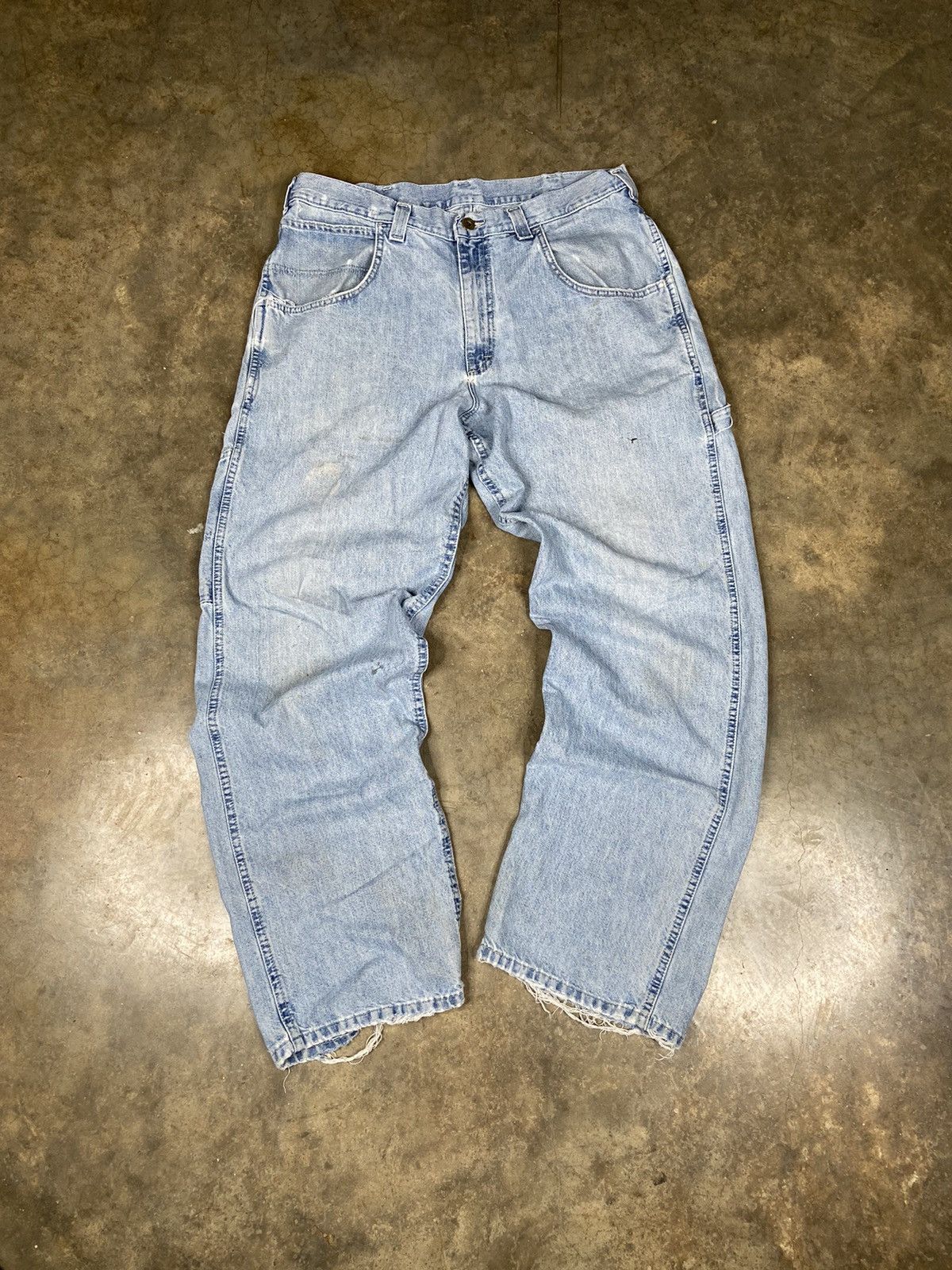 Lee Crazy Vintage Thrashed Faded Baggy Skater Jnco Style Jeans Size US 36 / EU 52 - 6 Thumbnail