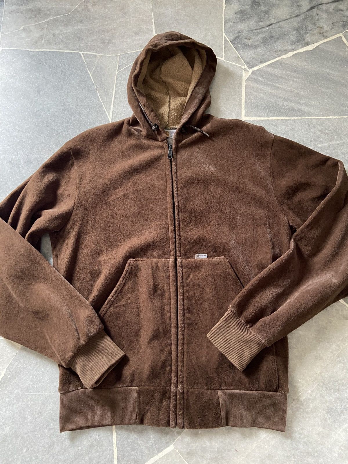 Carhartt Vintage 90s Carhartt Fleece Faux Fur Zip Up Hoodie jacket Size US M / EU 48-50 / 2 - 4 Thumbnail