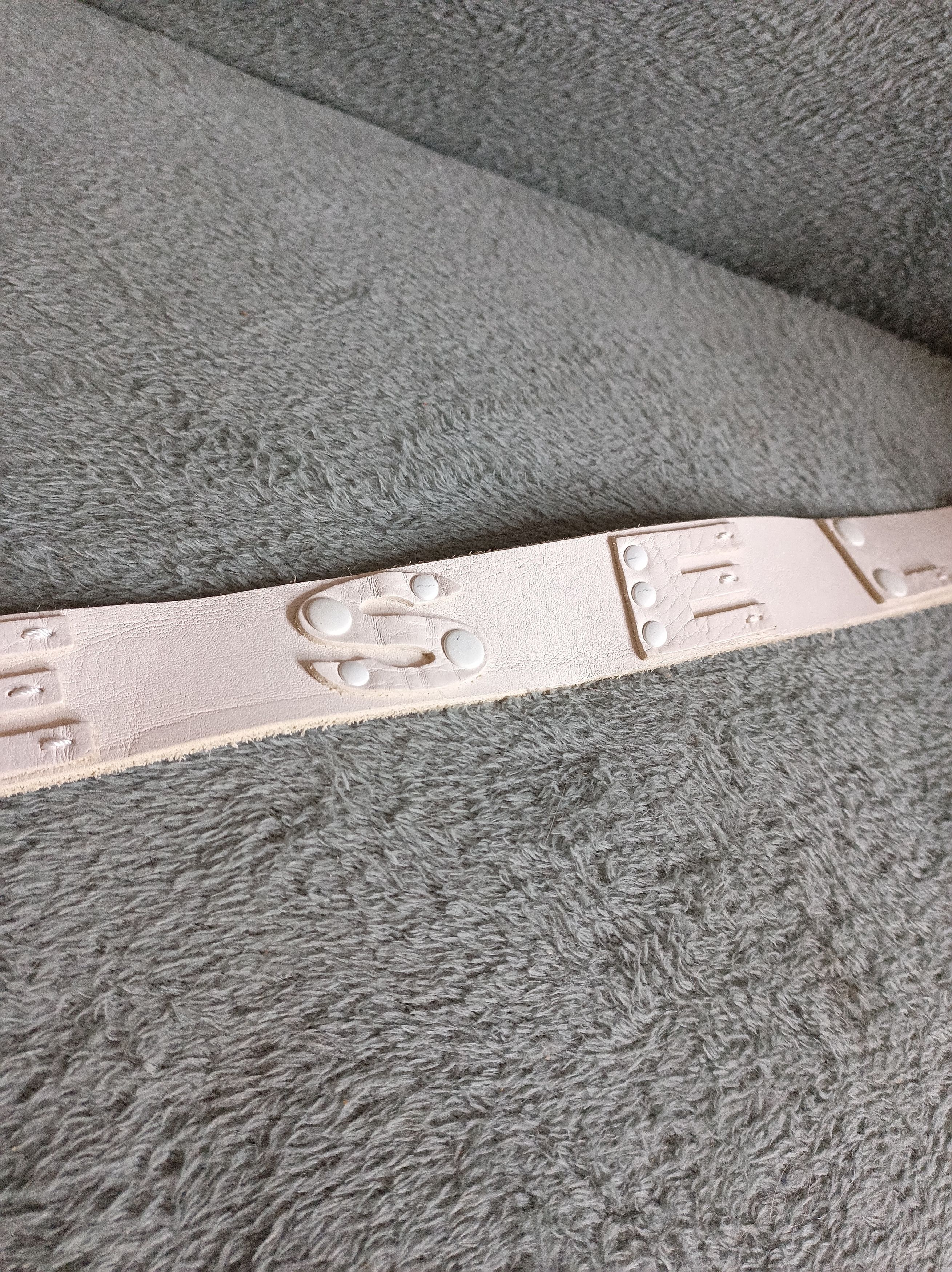 Diesel DIESEL Men's White Belt Leather Studded Size 100 Size 40 - 6 Thumbnail