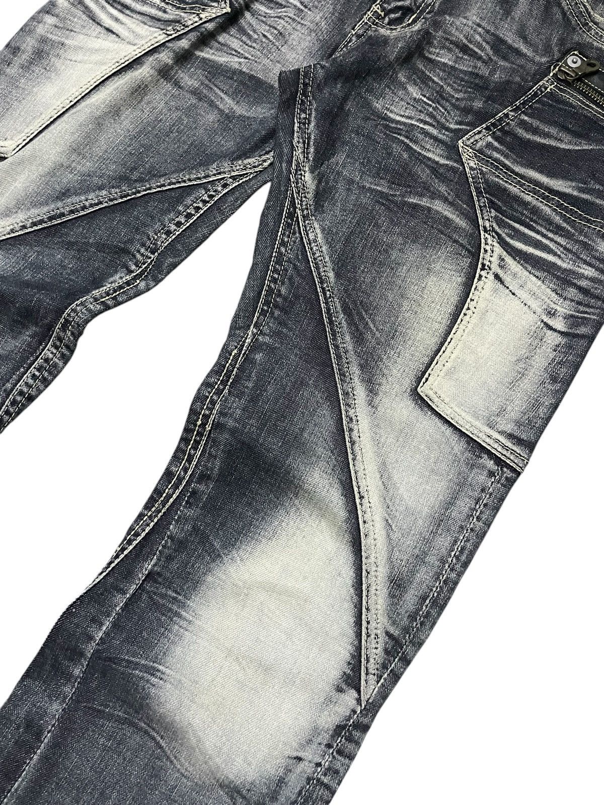 Tete Homme × Tornado Mart Michel Klein Japan Panel Spiral Flared Denim Jeans Size US 30 / EU 46 - 8 Thumbnail