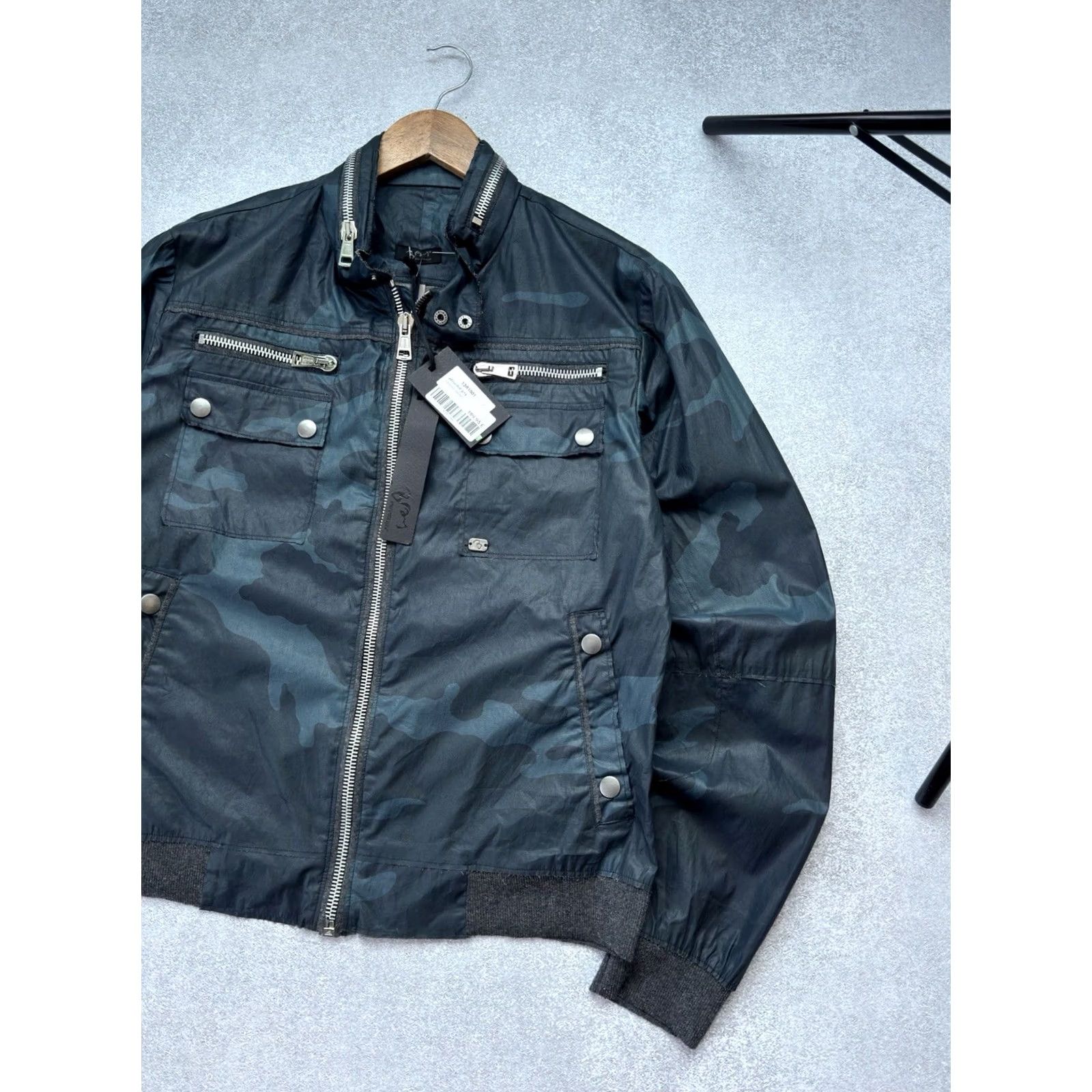J Brand VINTAGE Absolut Joy Jacket Men L Blue 90s Biker USA Japan Style Rare Y2K Archives Zip Button UPPER Size US L / EU 52-54 / 3 - 3 Thumbnail